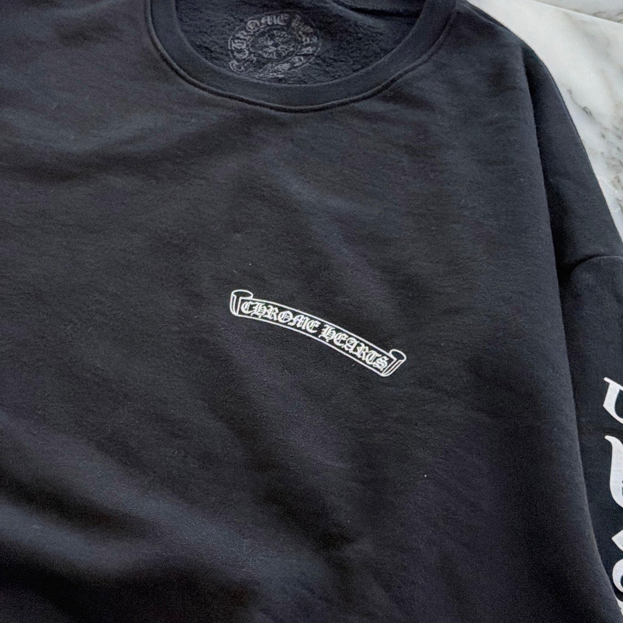CHROME HEARTS Back Scroll Label Crew Neck Sweatshirt Size L クロムハーツ バックスクロールラベルロゴ クルーネックスウェットシャツ サイズL