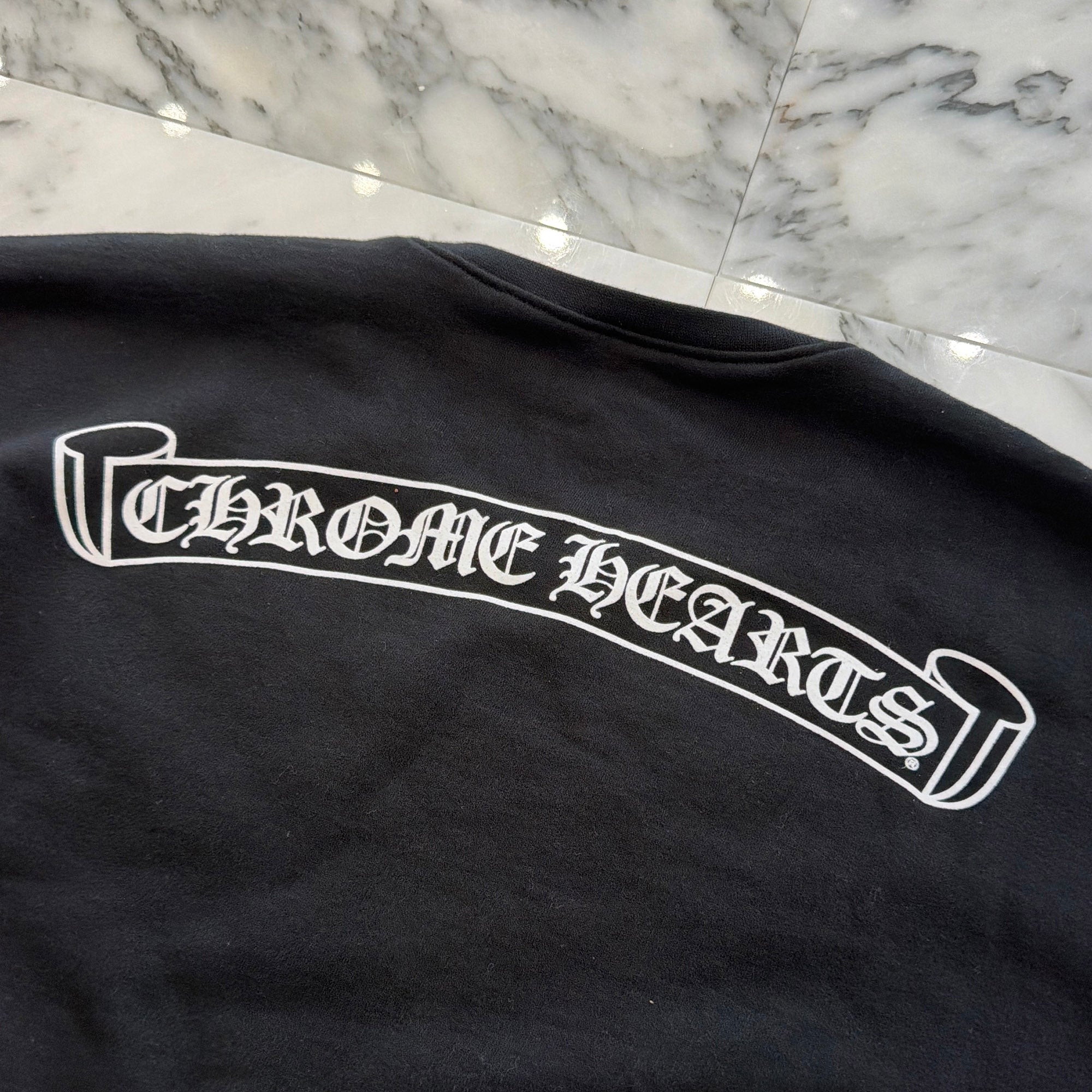CHROME HEARTS Back Scroll Label Crew Neck Sweatshirt Size L クロムハーツ バックスクロールラベルロゴ クルーネックスウェットシャツ サイズL