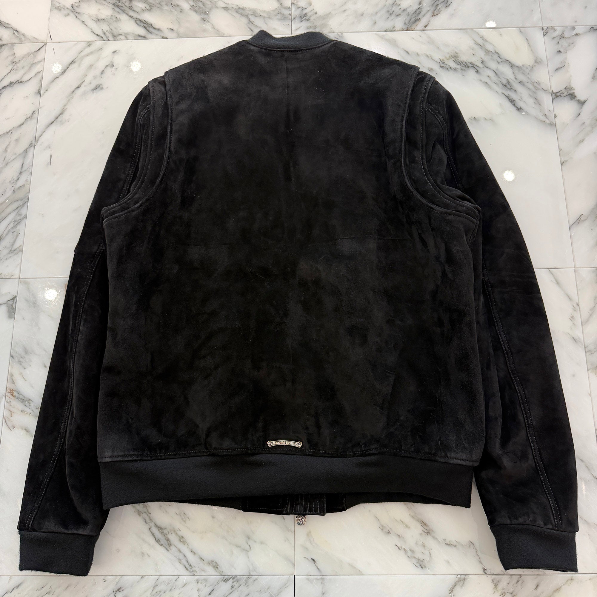 CHROME HEARTS Suede Leather MA-1 Bomber Jacket Size L クロムハーツ スエードレザーMA-1 ボンバージャケット サイズL
