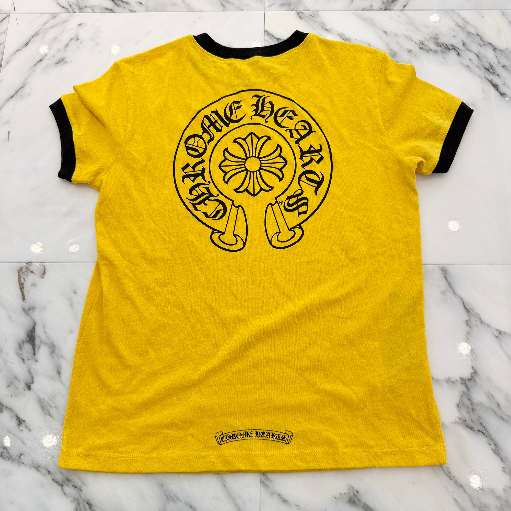CHROME HEARTS Back Horseshoe Print Ringer Tee Size M クロムハーツ バックホースシュープリント リンガーTシャツ サイズM