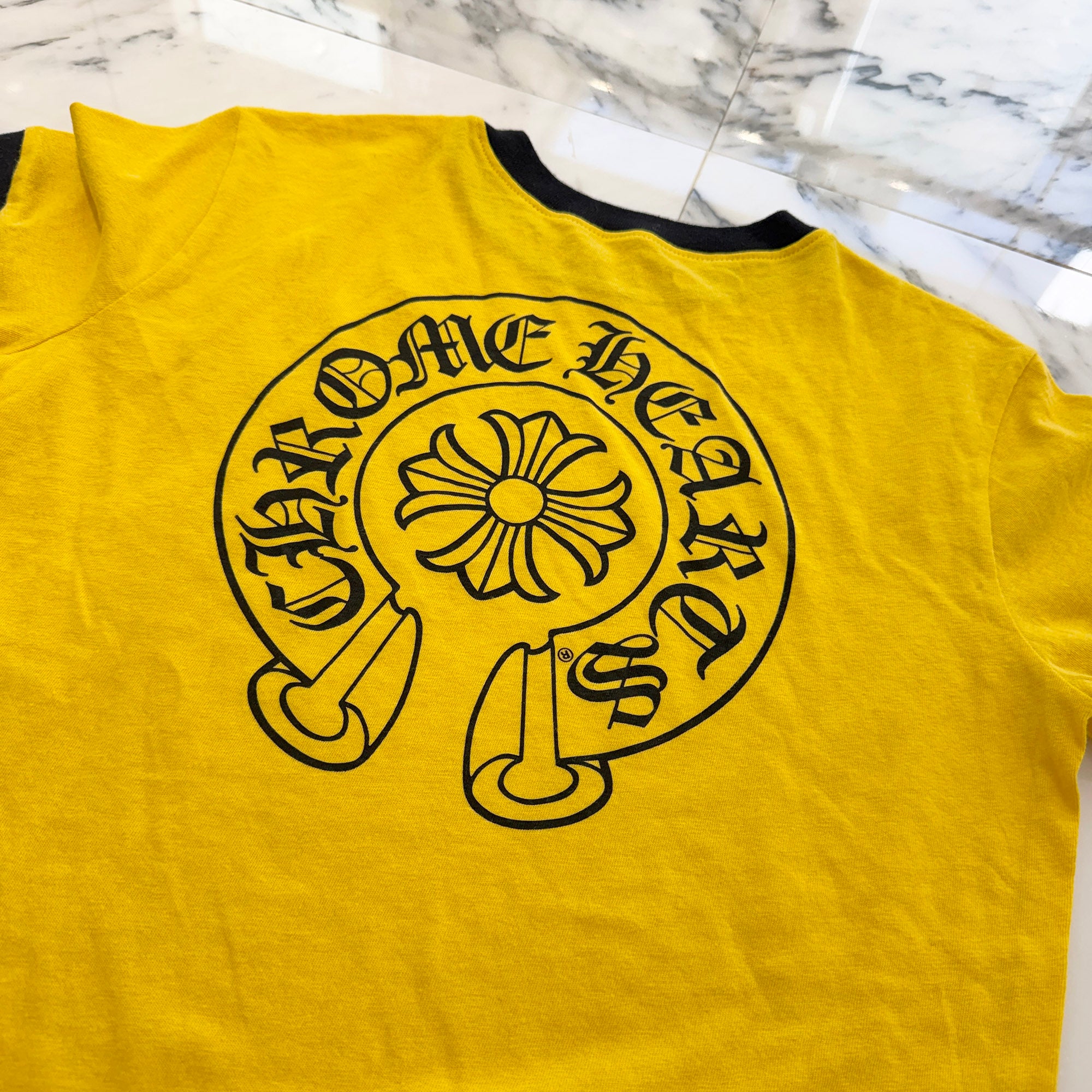CHROME HEARTS Back Horseshoe Print Ringer Tee Size M クロムハーツ バックホースシュープリント リンガーTシャツ サイズM