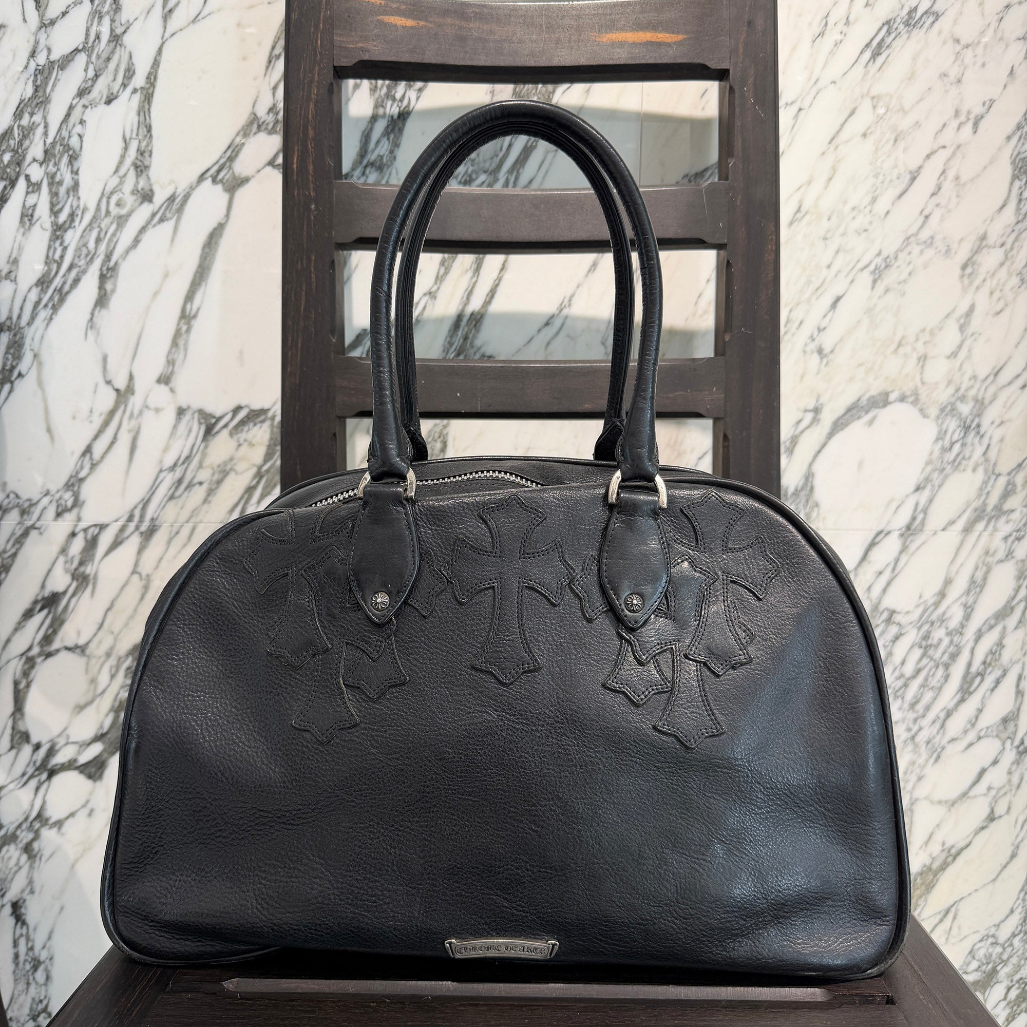 CHROME HEARTS Medium GYM Cemetery Cross Patch Hand Bag クロムハーツ ミディアム ジム セメタリークロスパッチ ハンドバッグ
