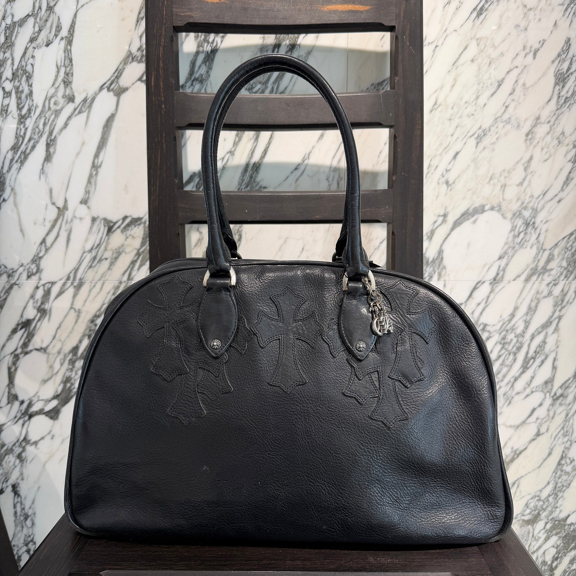 CHROME HEARTS Medium GYM Cemetery Cross Patch Hand Bag クロムハーツ ミディアム ジム セメタリークロスパッチ ハンドバッグ