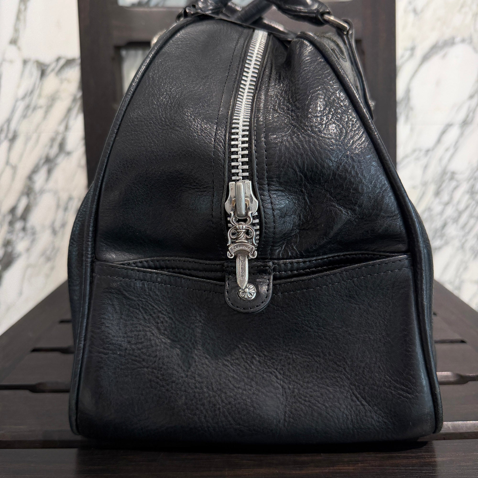 CHROME HEARTS Medium GYM Cemetery Cross Patch Hand Bag クロムハーツ ミディアム ジム セメタリークロスパッチ ハンドバッグ