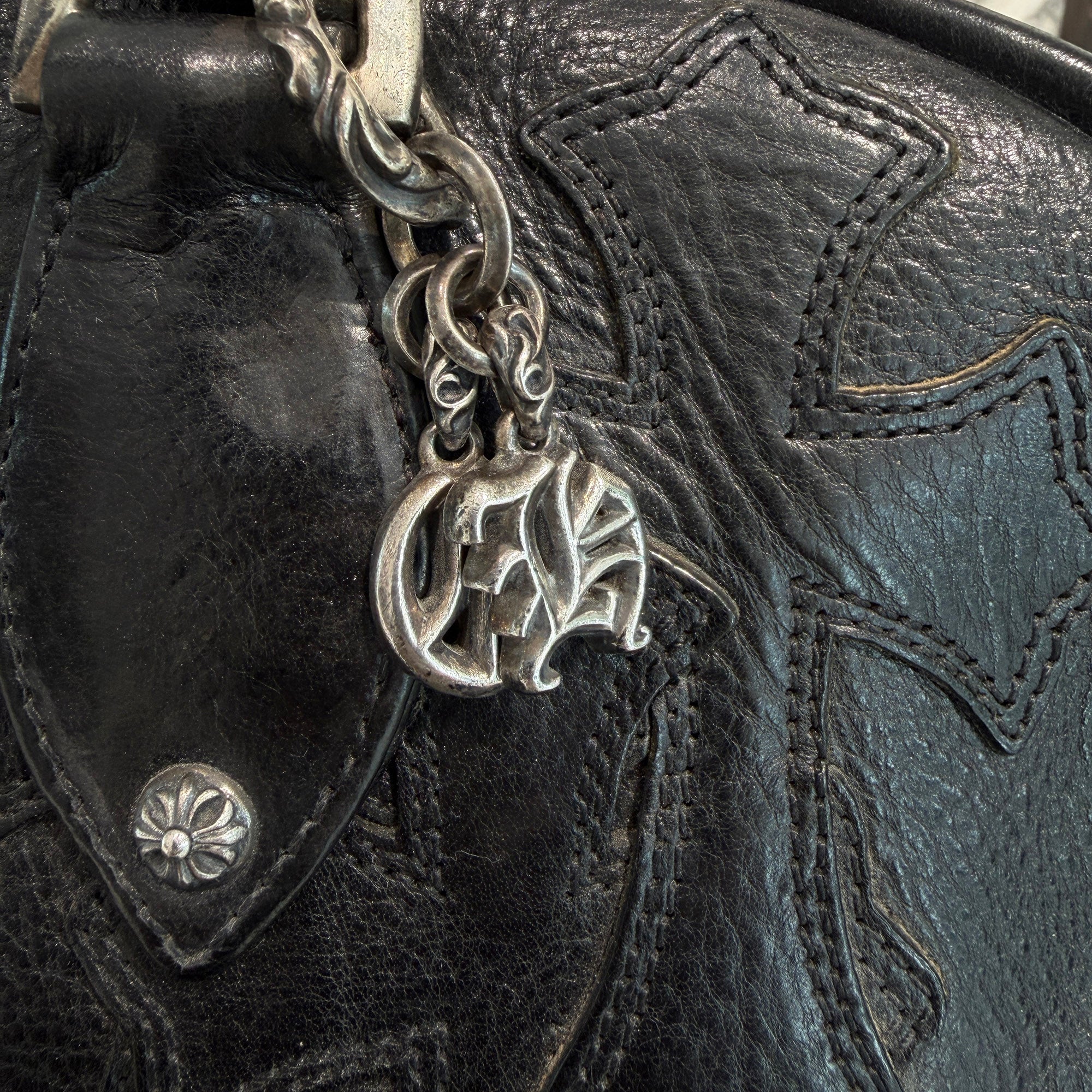 CHROME HEARTS Medium GYM Cemetery Cross Patch Hand Bag クロムハーツ ミディアム ジム セメタリークロスパッチ ハンドバッグ