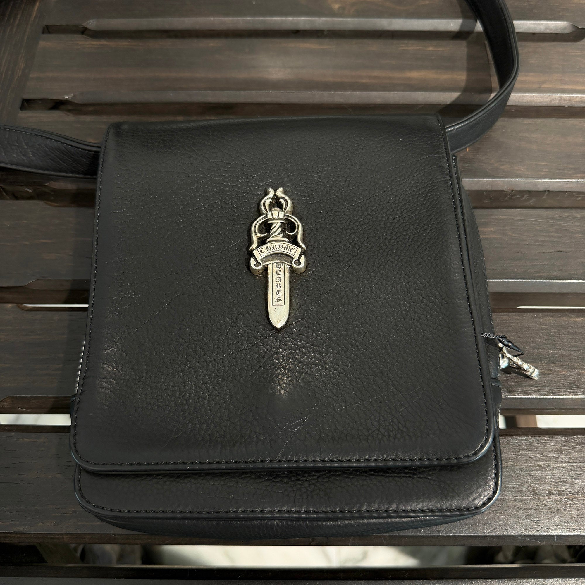 CHROME HEARTS MILO Large Dagger Leather Shoulder Bag クロムハーツ マイロ ラージダガー レザーショルダーバッグ