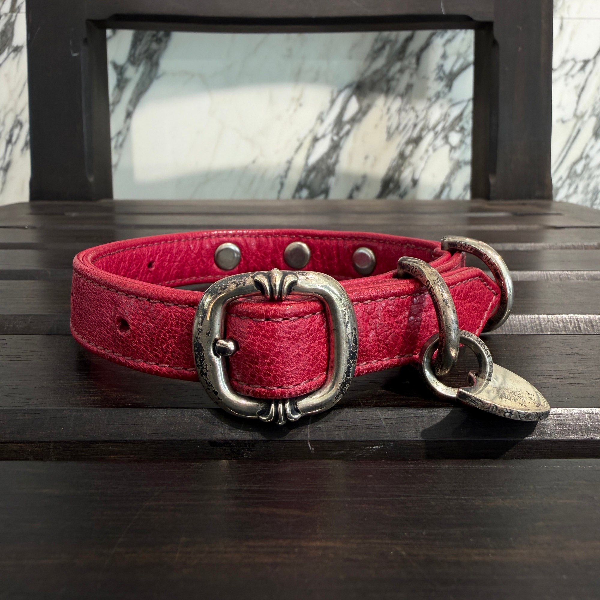 CHROME HEARTS Anchor Charm Gunslinger Buckle Dog Collar クロムハーツ アンカーチャーム ガンスリンガー バックル ドッグカラー