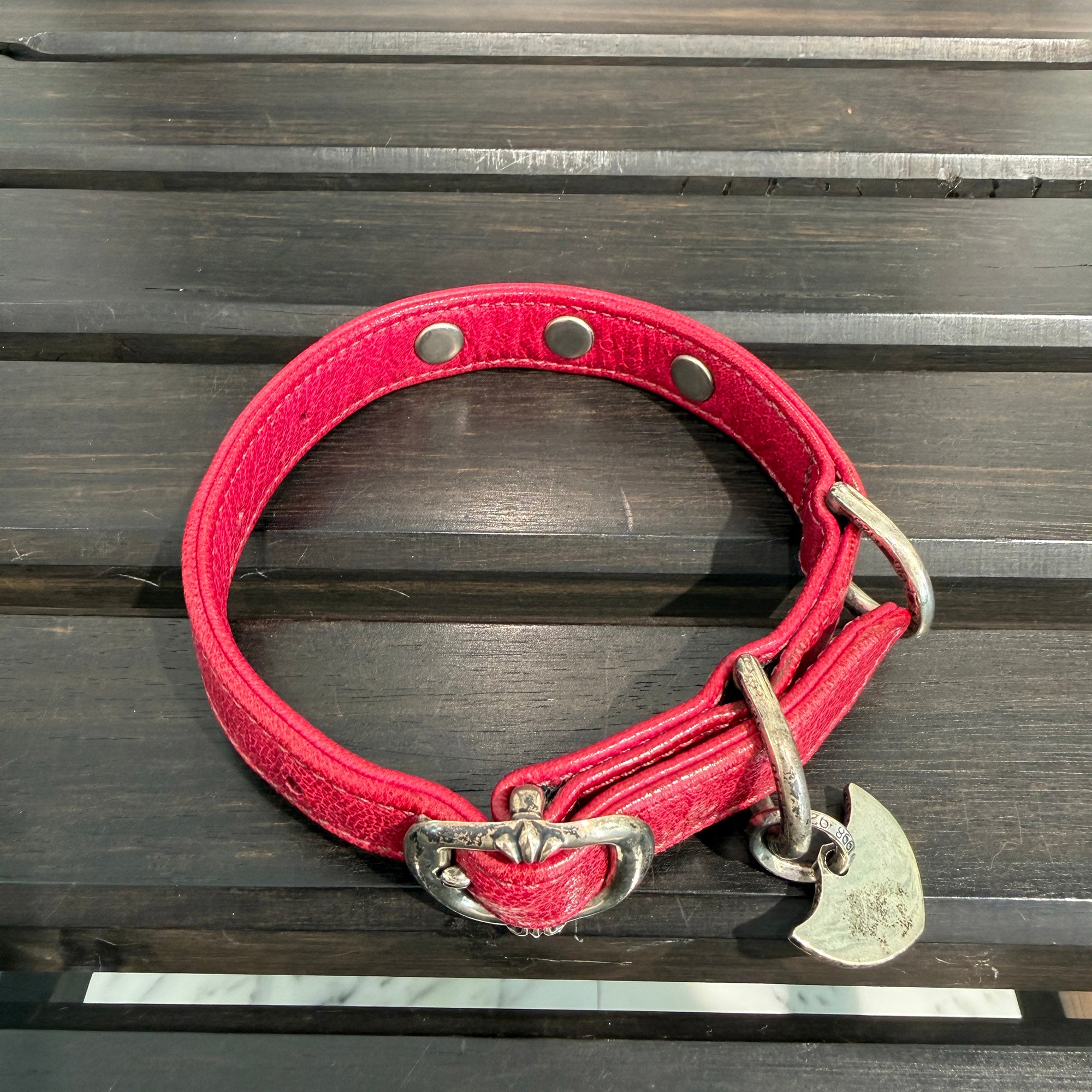 CHROME HEARTS Anchor Charm Gunslinger Buckle Dog Collar クロムハーツ アンカーチャーム ガンスリンガー バックル ドッグカラー