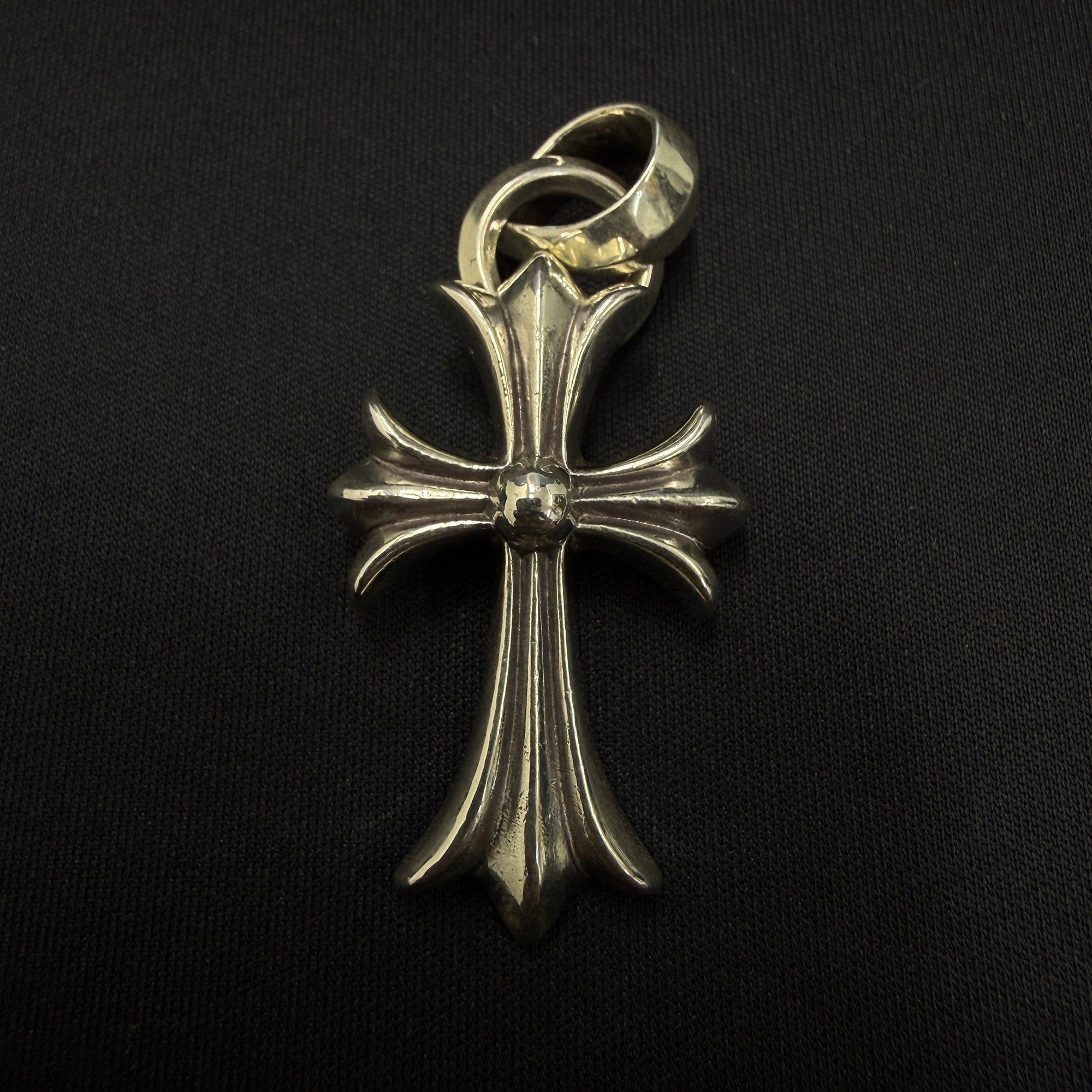 CHROME HEARTS Small CH Cross Pendant With Bail クロムハーツ スモール CHクロス ペンダント ウィズ ベイル シルバー925