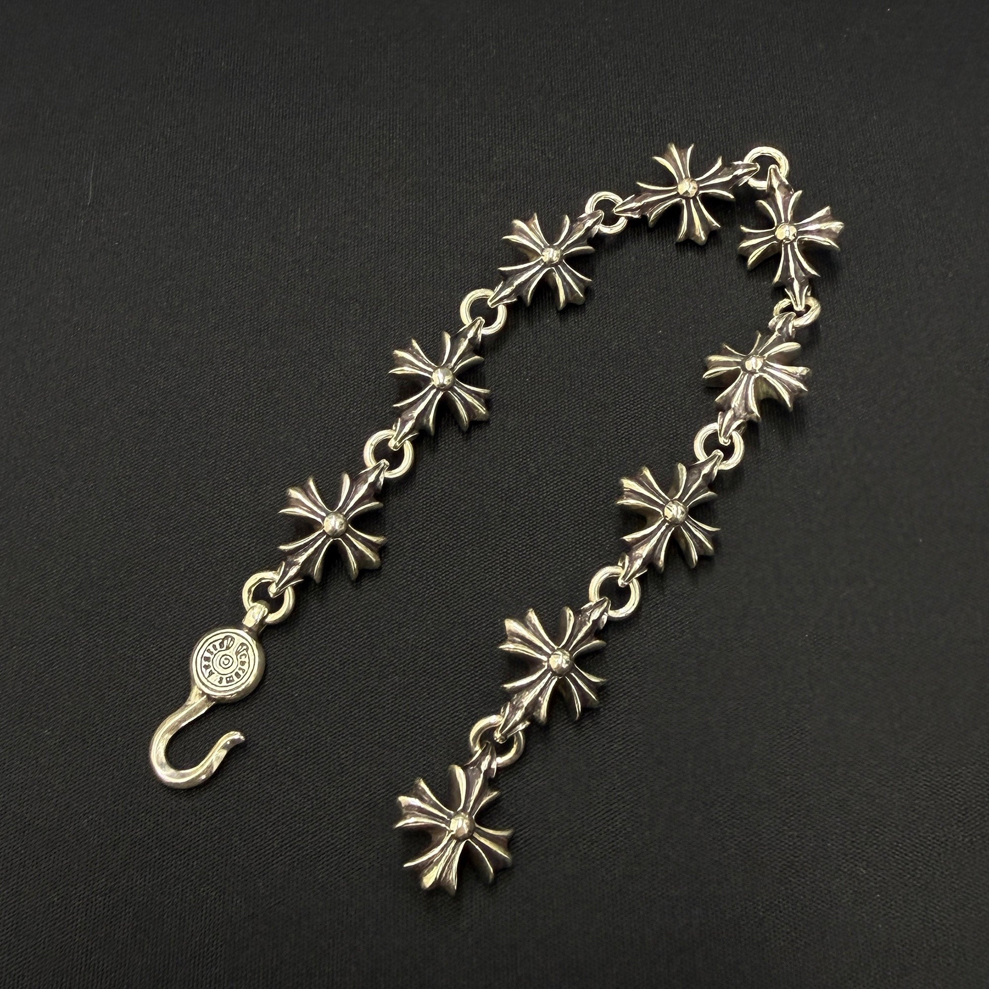 CHROME HEARTS Cut Out CH Plus Silver Bracelet 9 LINK クロムハーツ カットアウト CHプラス シルバー ブレスレット 9リンク
