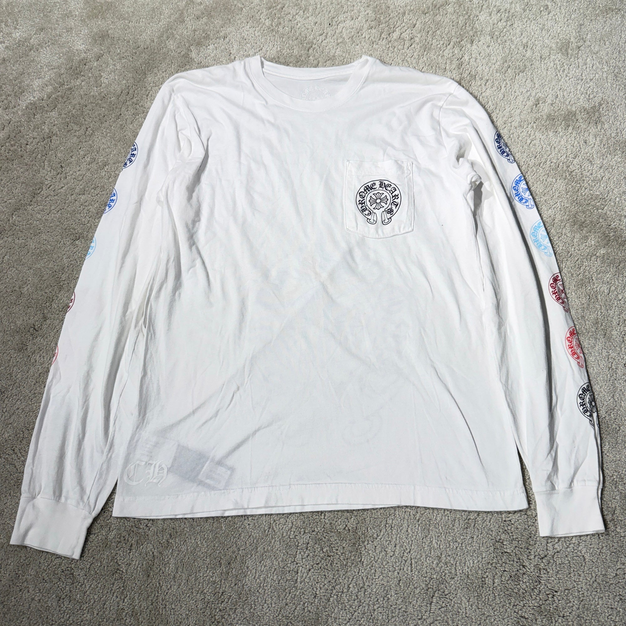 CHROME HEARTS Multi Color Horseshoe Long Sleeve Tee Size L クロムハーツ マルチカラー ホースシュー ロングスリーブ Tシャツ サイズL