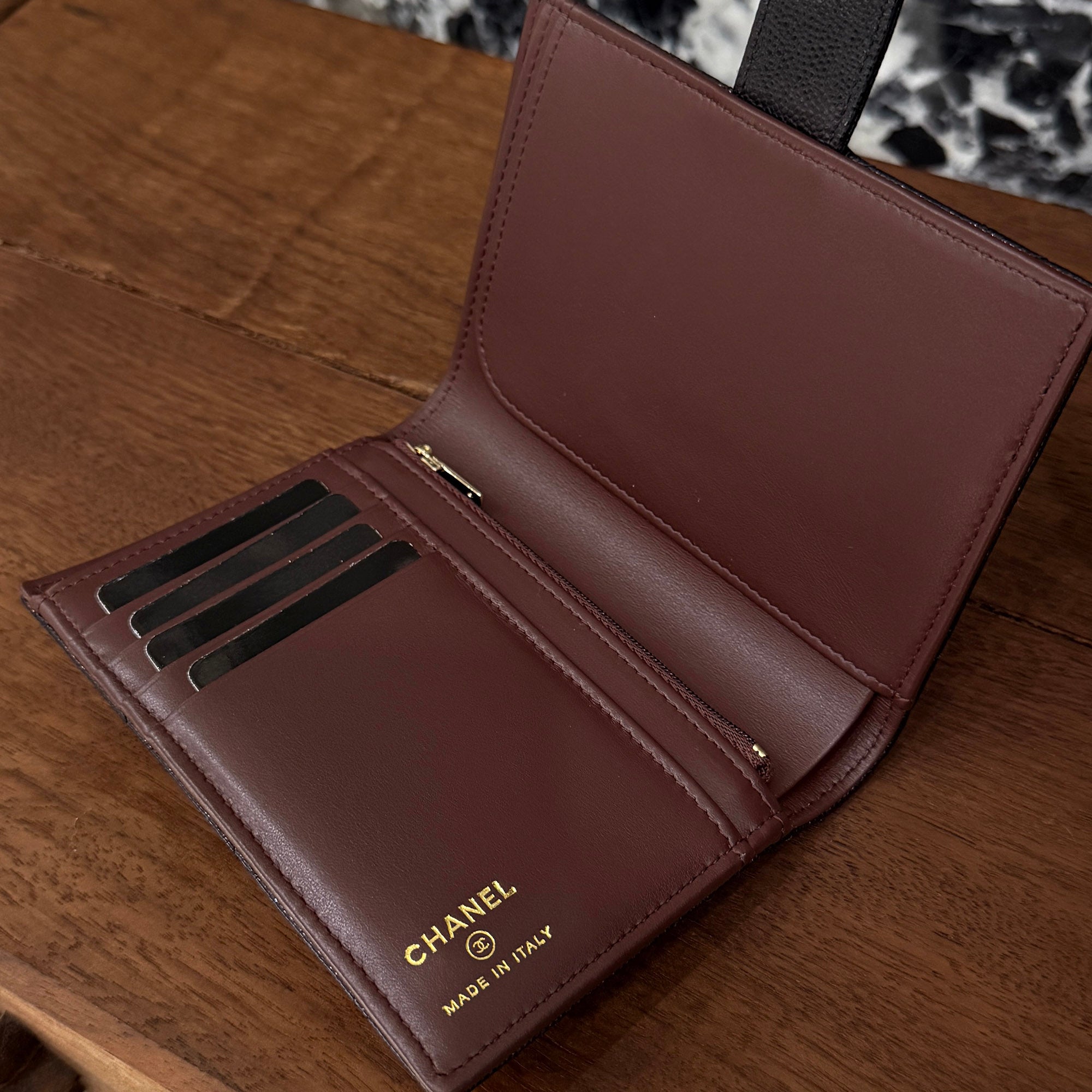 CHANEL Classic matelasse Caviar Skin Leather Passport Case シャネル クラッシックマトラッセ キャビアスキン レザーパスポートケース