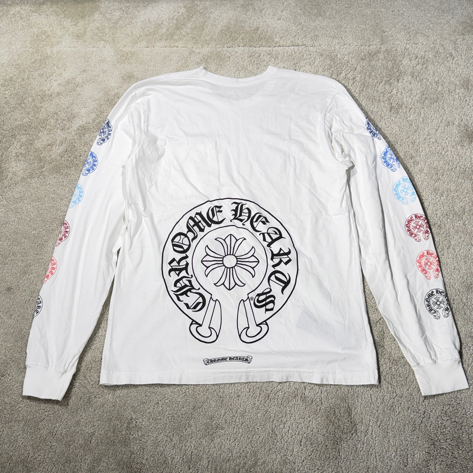 CHROME HEARTS Multi Color Horseshoe Long Sleeve Tee Size L クロムハーツ マルチカラー ホースシュー ロングスリーブ Tシャツ サイズL