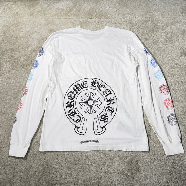 CHROME HEARTS Multi Color Horseshoe Long Sleeve Tee Size L クロムハーツ マルチカラー ホースシュー ロングスリーブ Tシャツ サイズL
