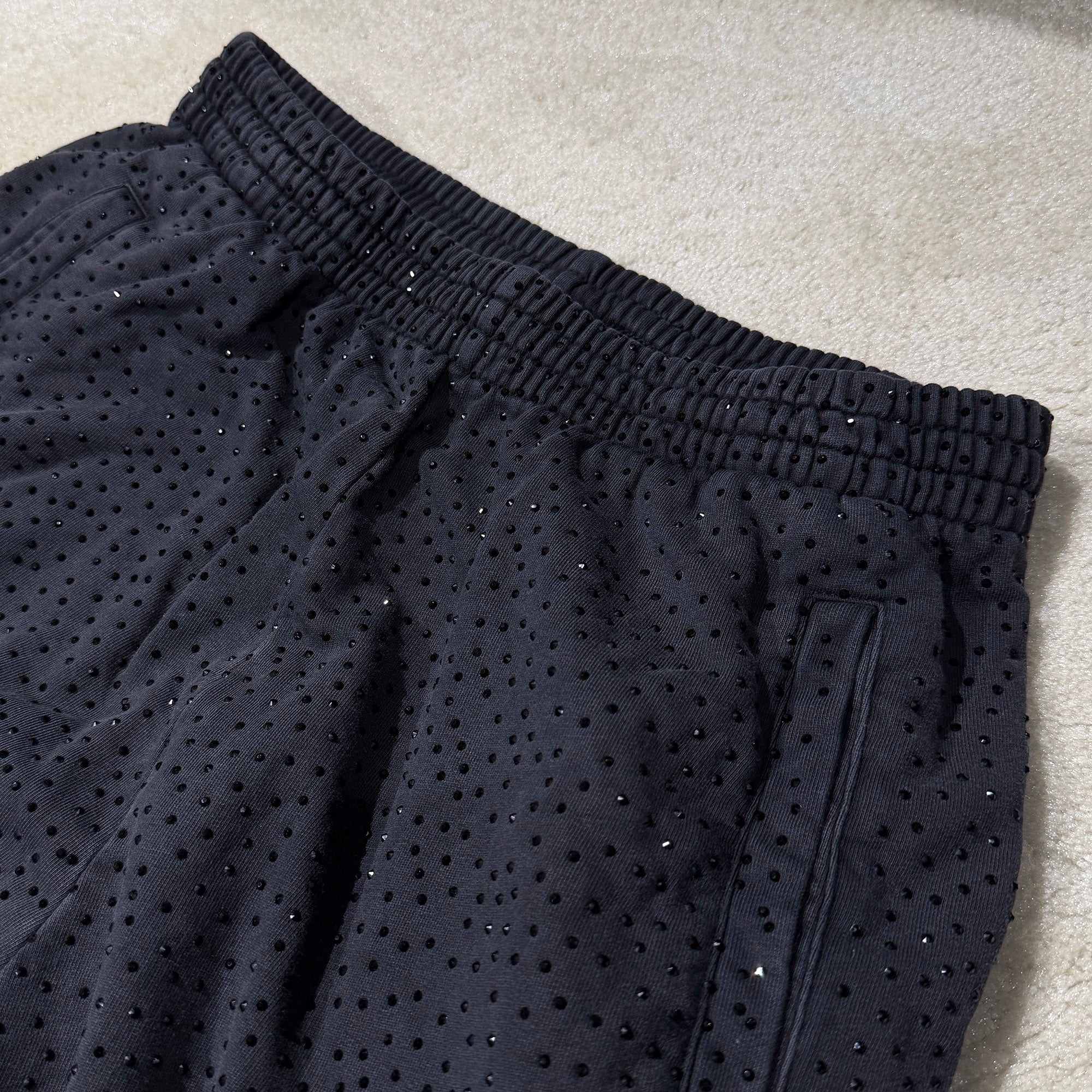 BALENCIAGA 2023SS Rhinestone Baggy Sweat Pants 745016 TOVJ3 Size S バレンシアガ ラインストーンバギースウェットロングパンツ サイズS