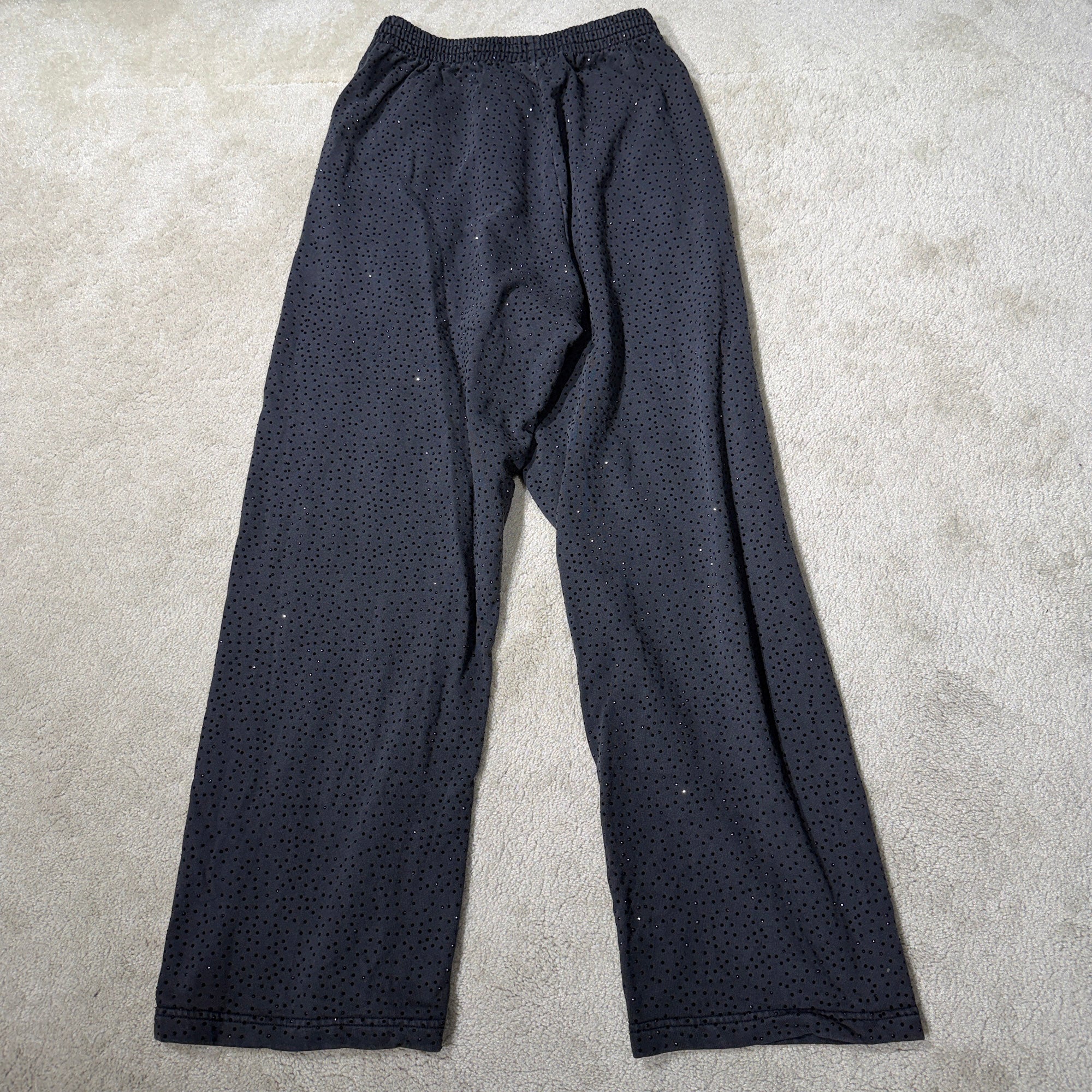 BALENCIAGA 2023SS Rhinestone Baggy Sweat Pants 745016 TOVJ3 Size S バレンシアガ ラインストーンバギースウェットロングパンツ サイズS