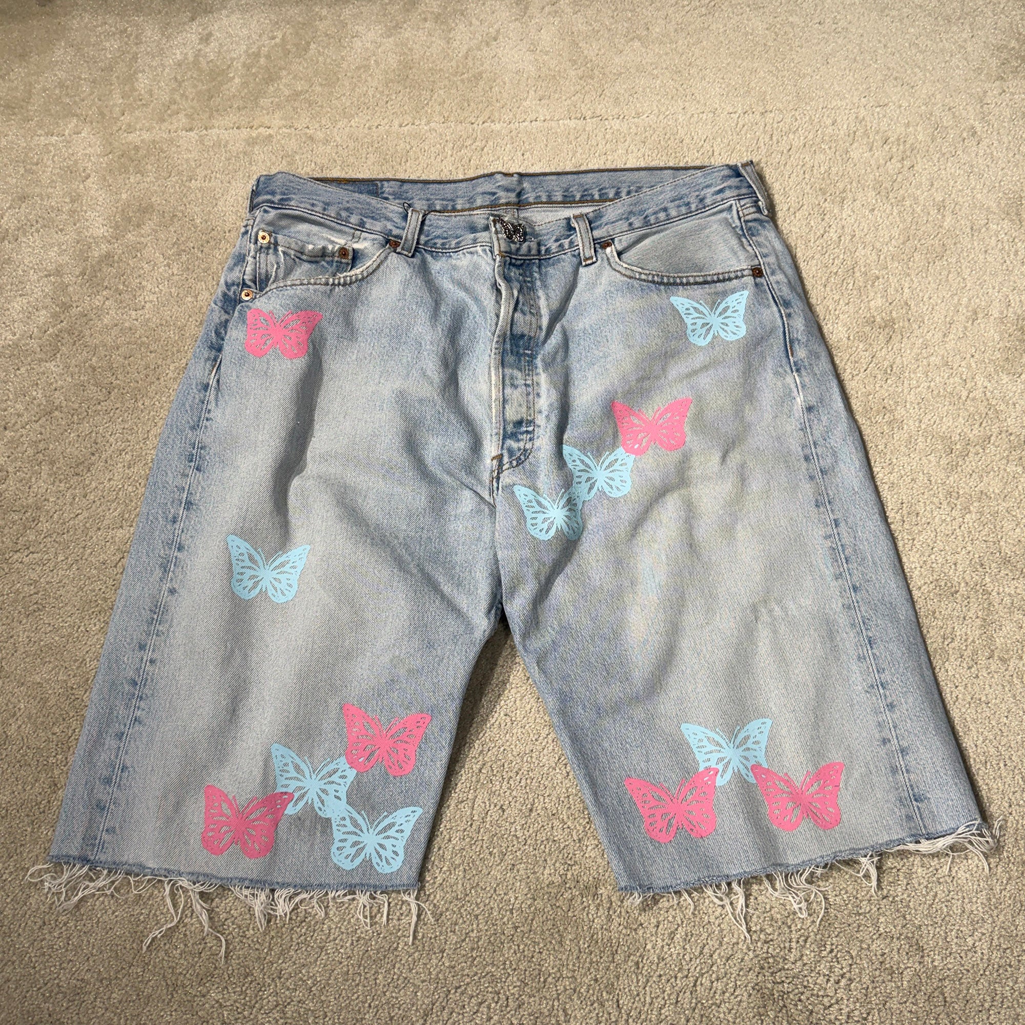 ABOUT DREAMS Butterfly Denim Shorts Size W38 × L36 アバウトドリームズ バタフライ デニムショーツ サイズ W38 × L36