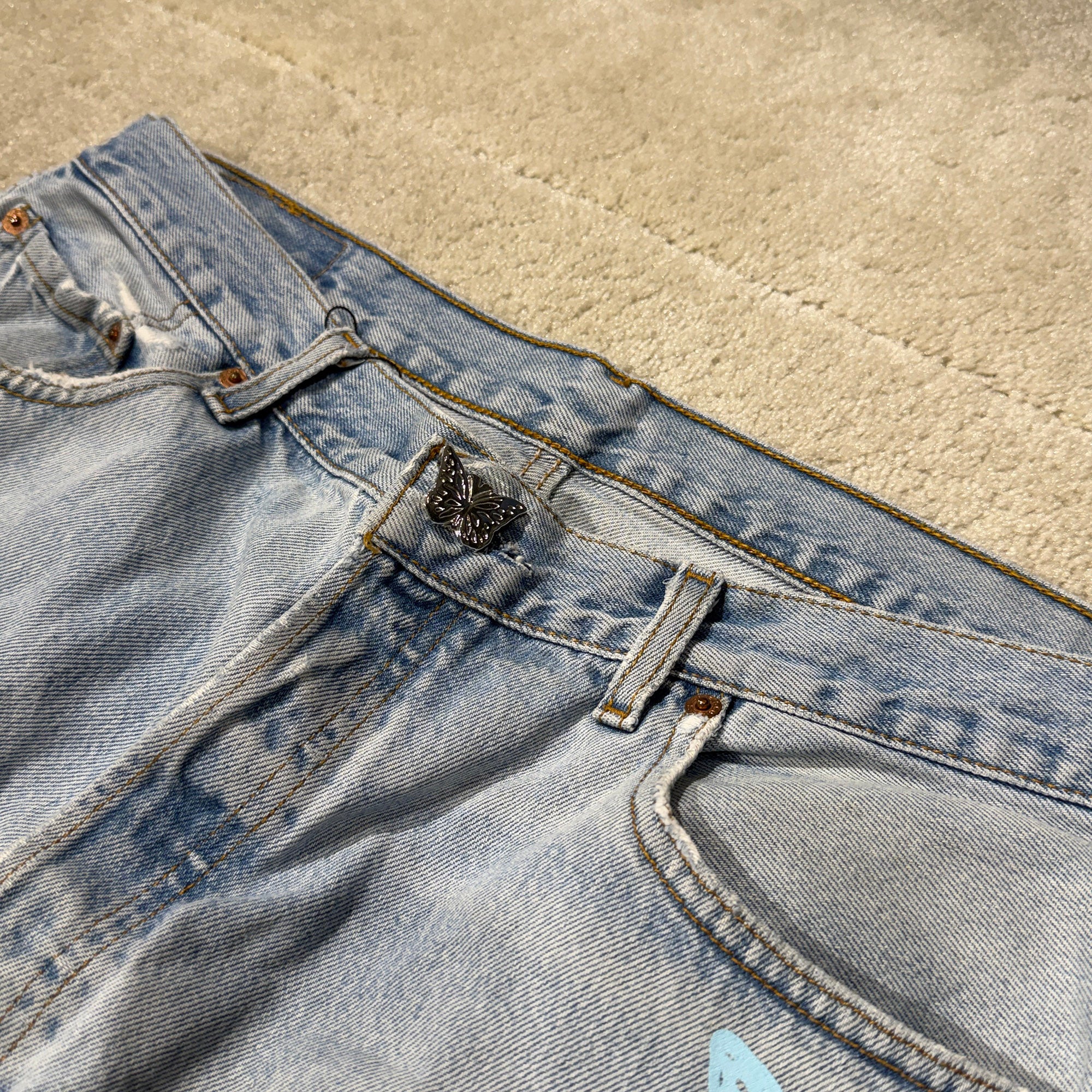 ABOUT DREAMS Butterfly Denim Shorts Size W38 × L36 アバウトドリームズ バタフライ デニムショーツ サイズ W38 × L36