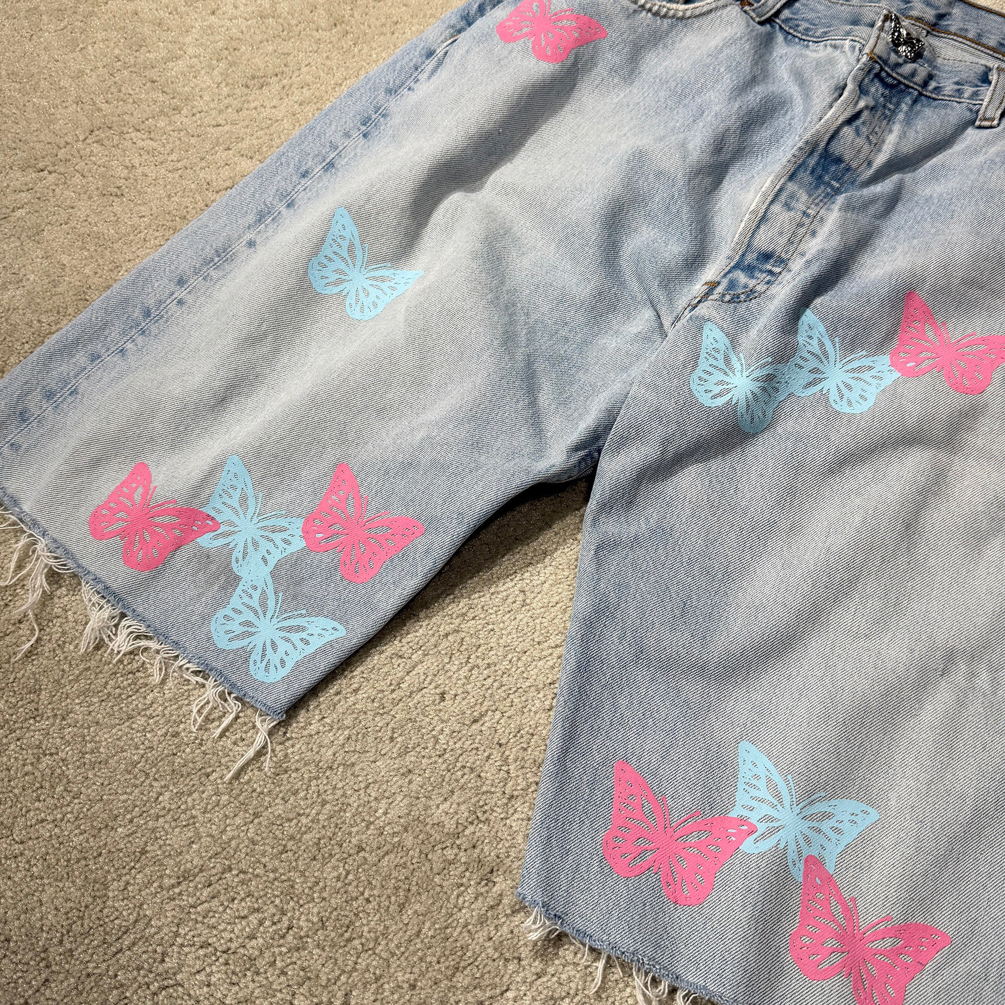 ABOUT DREAMS Butterfly Denim Shorts Size W38 × L36 アバウトドリームズ バタフライ デニムショーツ サイズ W38 × L36