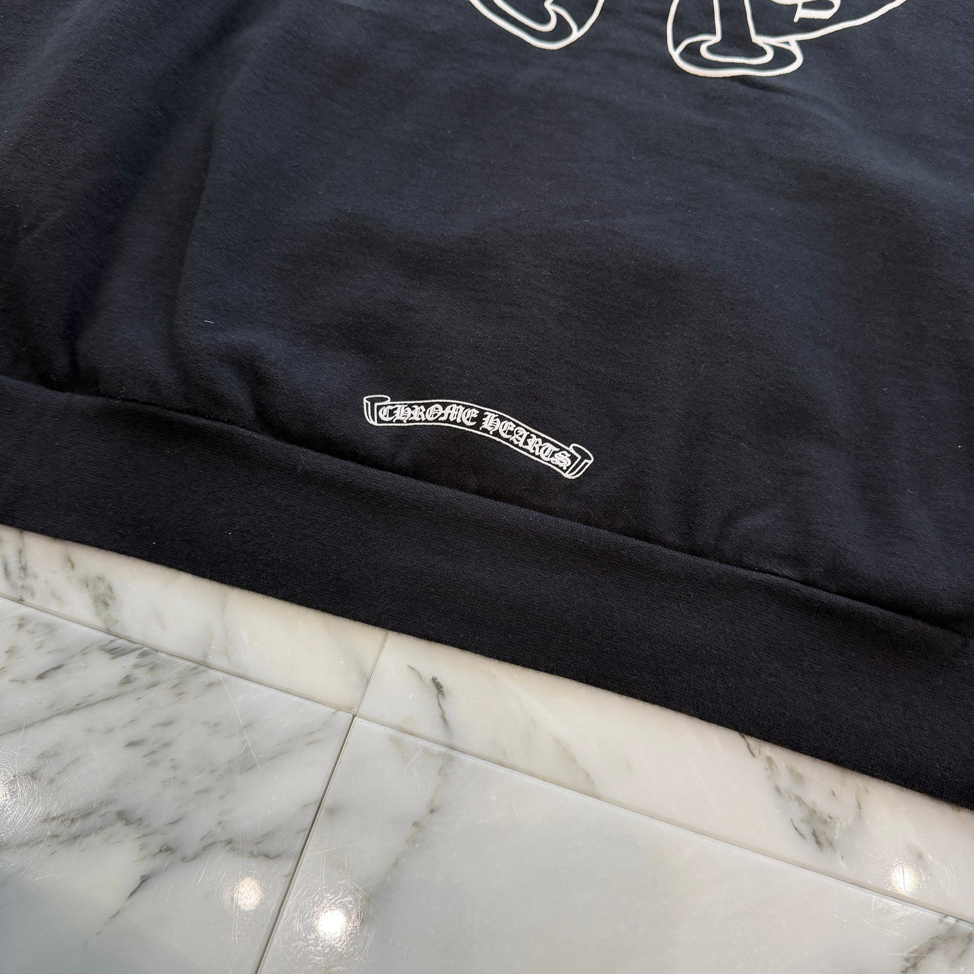 CHROME HEARTS Floral Cross Horseshoe Pullover Hoodie Size L クロムハーツ フローラルクロス ホースシュー プルオーバーフーディ サイズL