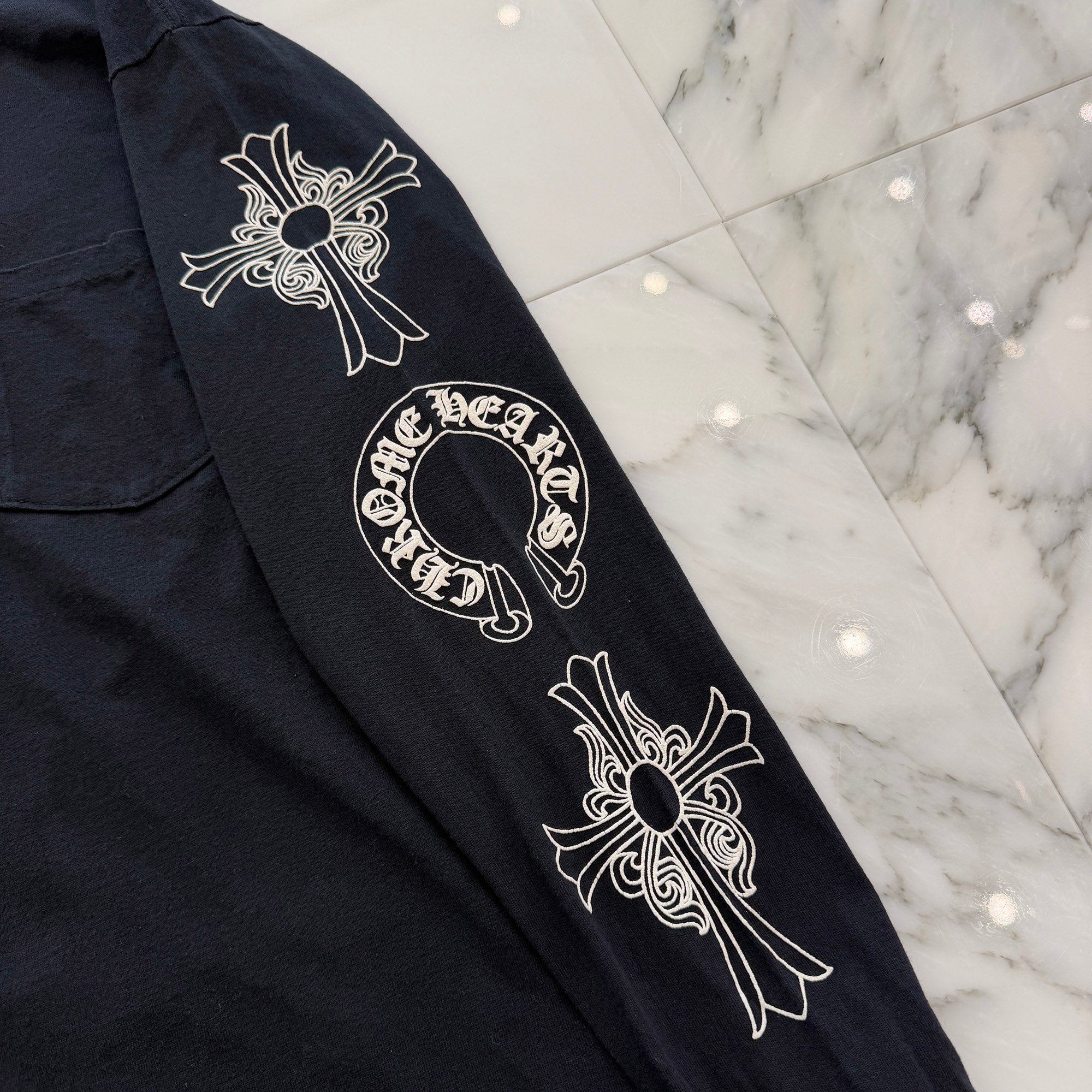 CHROME HEARTS Arm Multi Logo Long Sleeve Tee Size M クロムハーツ アームマルチロゴ ロングスリーブTシャツ サイズM