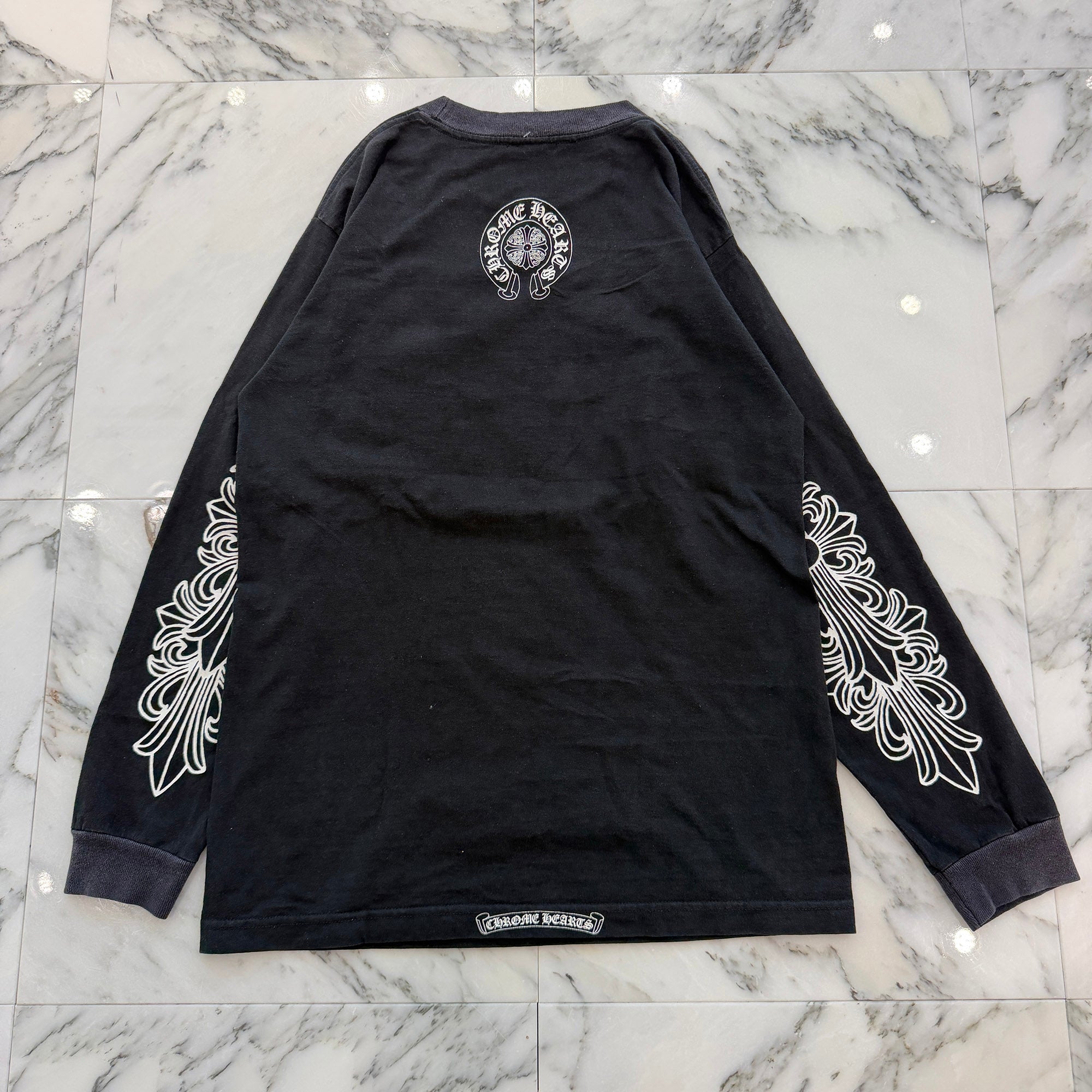 CHROME HEARTS Back Horseshoe Vine Dagger Long Sleeve Tee Size M クロムハーツ バックホースシュー ヴァインダガー ロングスリーブＴシャツ サイズＭ