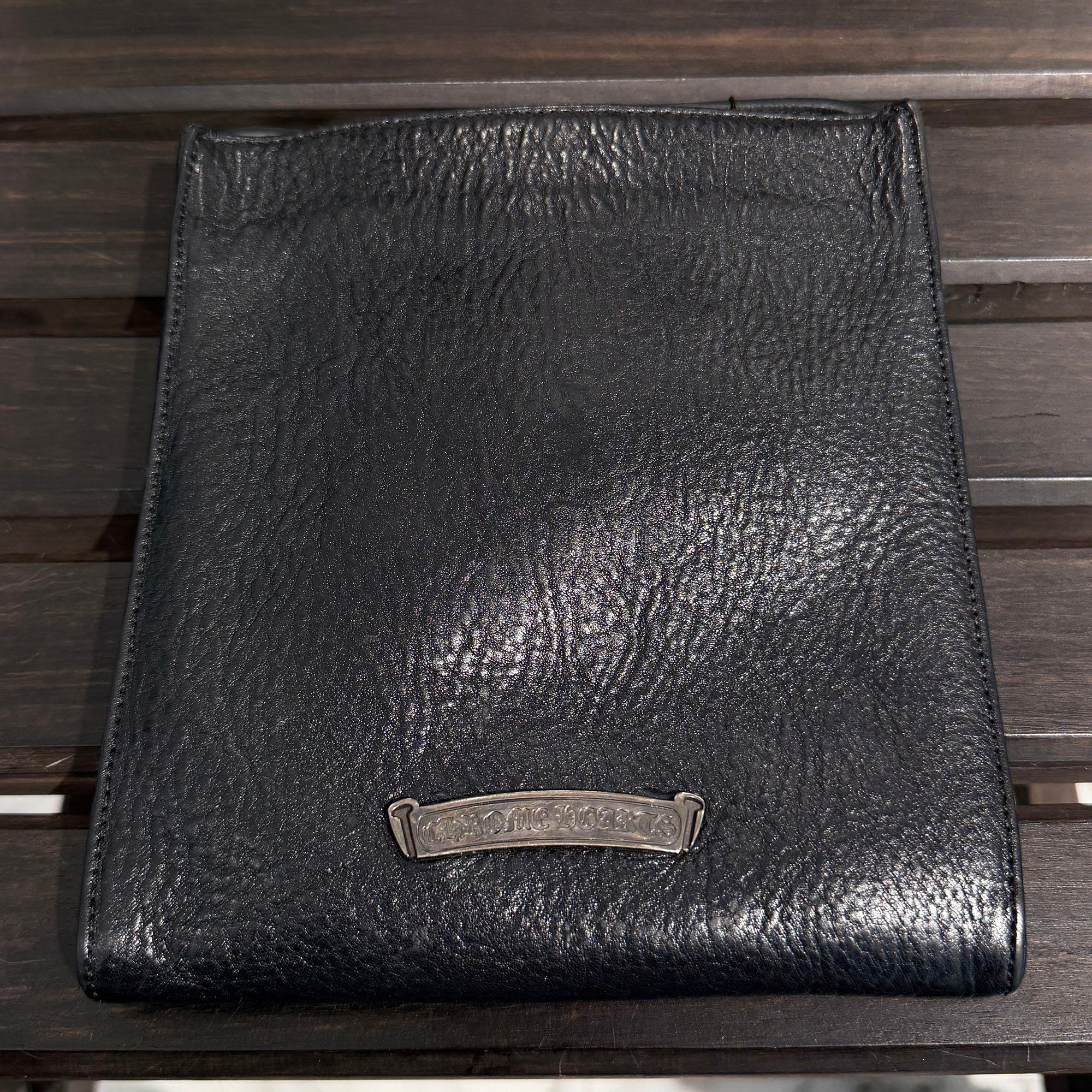 CHROME HEARTS CH Silver Cross Square Pocket Leather Shoulder Bag クロムハーツ CH シルバークロス スクエアポケット レザーショルダーバッグ
