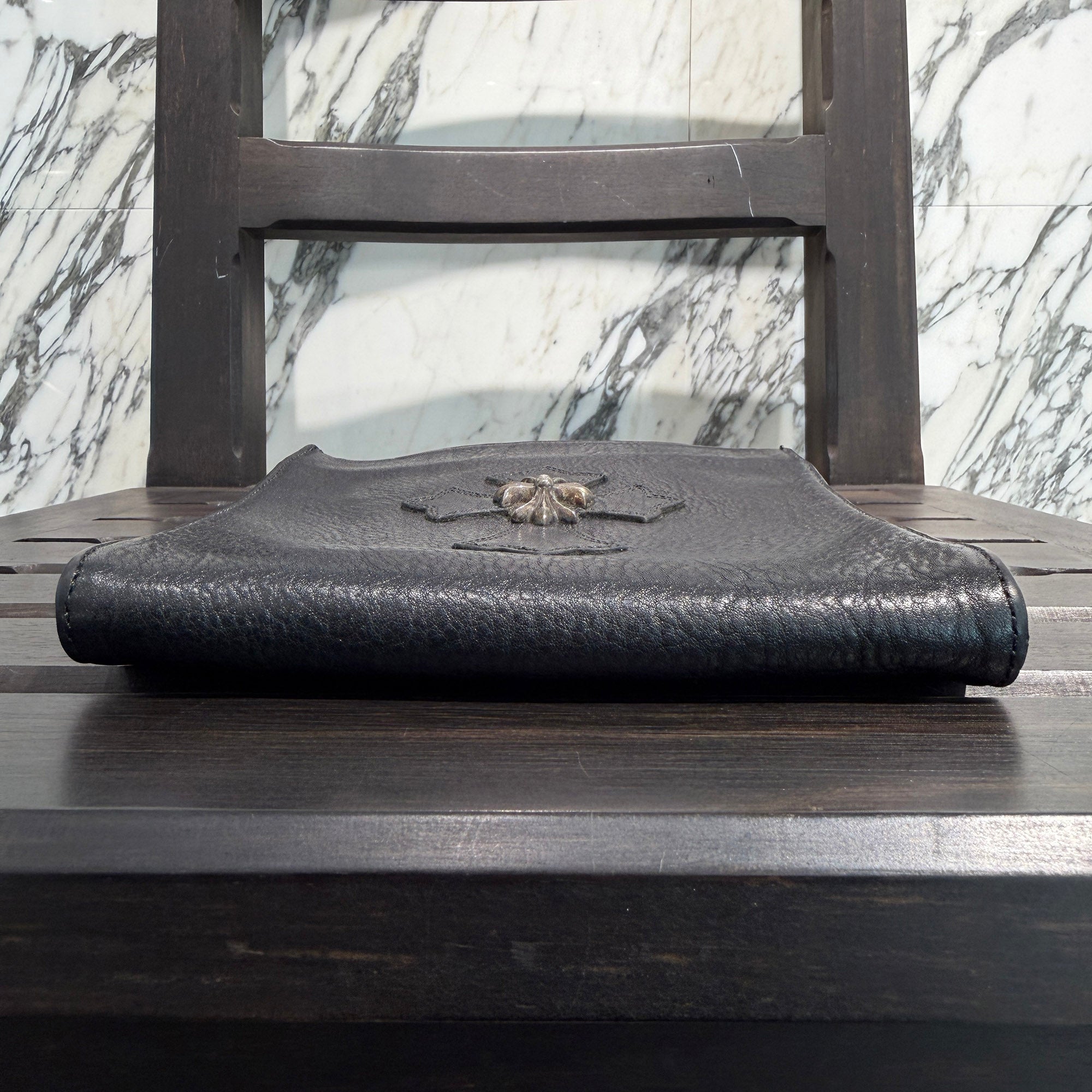 CHROME HEARTS CH Silver Cross Square Pocket Leather Shoulder Bag クロムハーツ CH シルバークロス スクエアポケット レザーショルダーバッグ