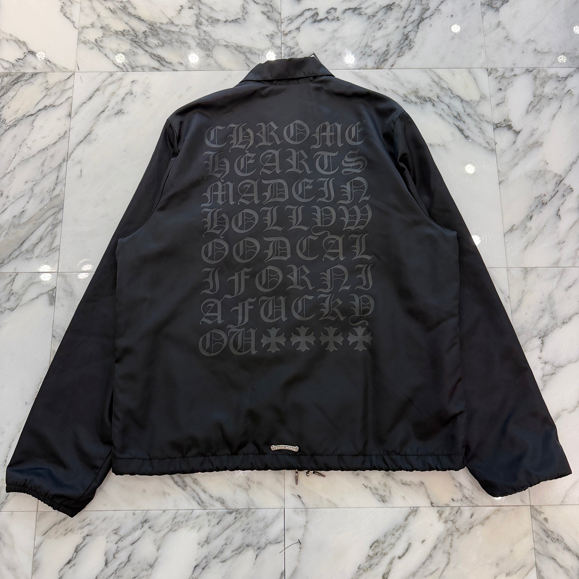 CHROME HEARTS RIGGINS FBRC English Print Nylon Coach Jacket Size XL クロムハーツ リギンズ ファブリック イングリッシュ プリント ナイロンコーチジャケット サイズXL