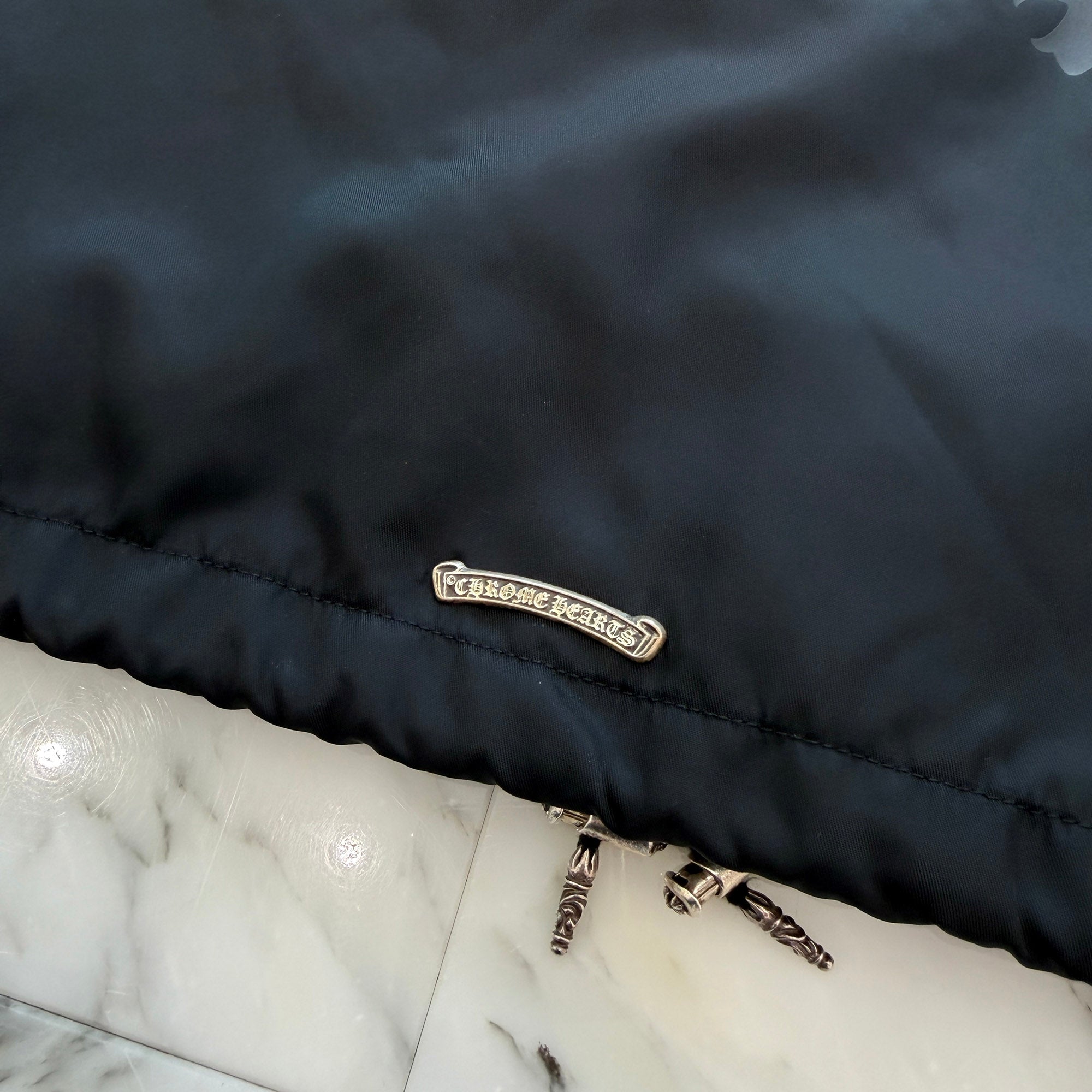 CHROME HEARTS RIGGINS FBRC English Print Nylon Coach Jacket Size XL クロムハーツ リギンズ ファブリック イングリッシュ プリント ナイロンコーチジャケット サイズXL