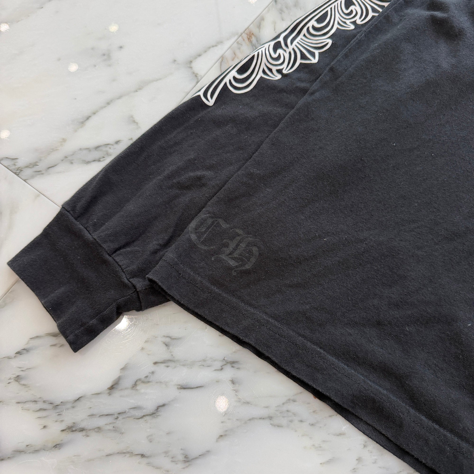 CHROME HEARTS Floral Cross Horseshoe Long Sleeve Tee Size XL クロムハーツ フローラルクロス ホースシュー ロングスリーブ Tシャツ サイズXL