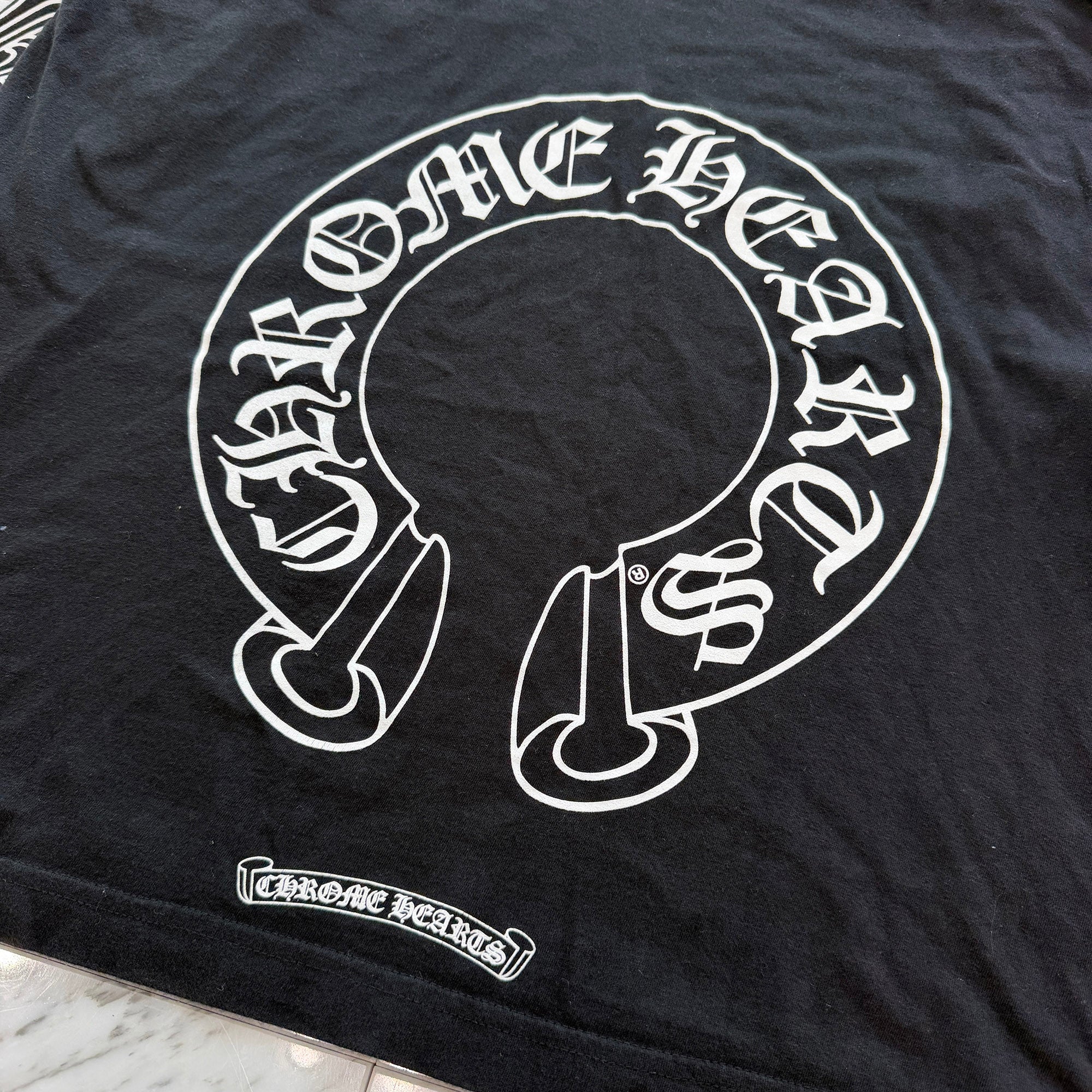CHROME HEARTS Floral Cross Horseshoe Long Sleeve Tee Size XL クロムハーツ フローラルクロス ホースシュー ロングスリーブ Tシャツ サイズXL