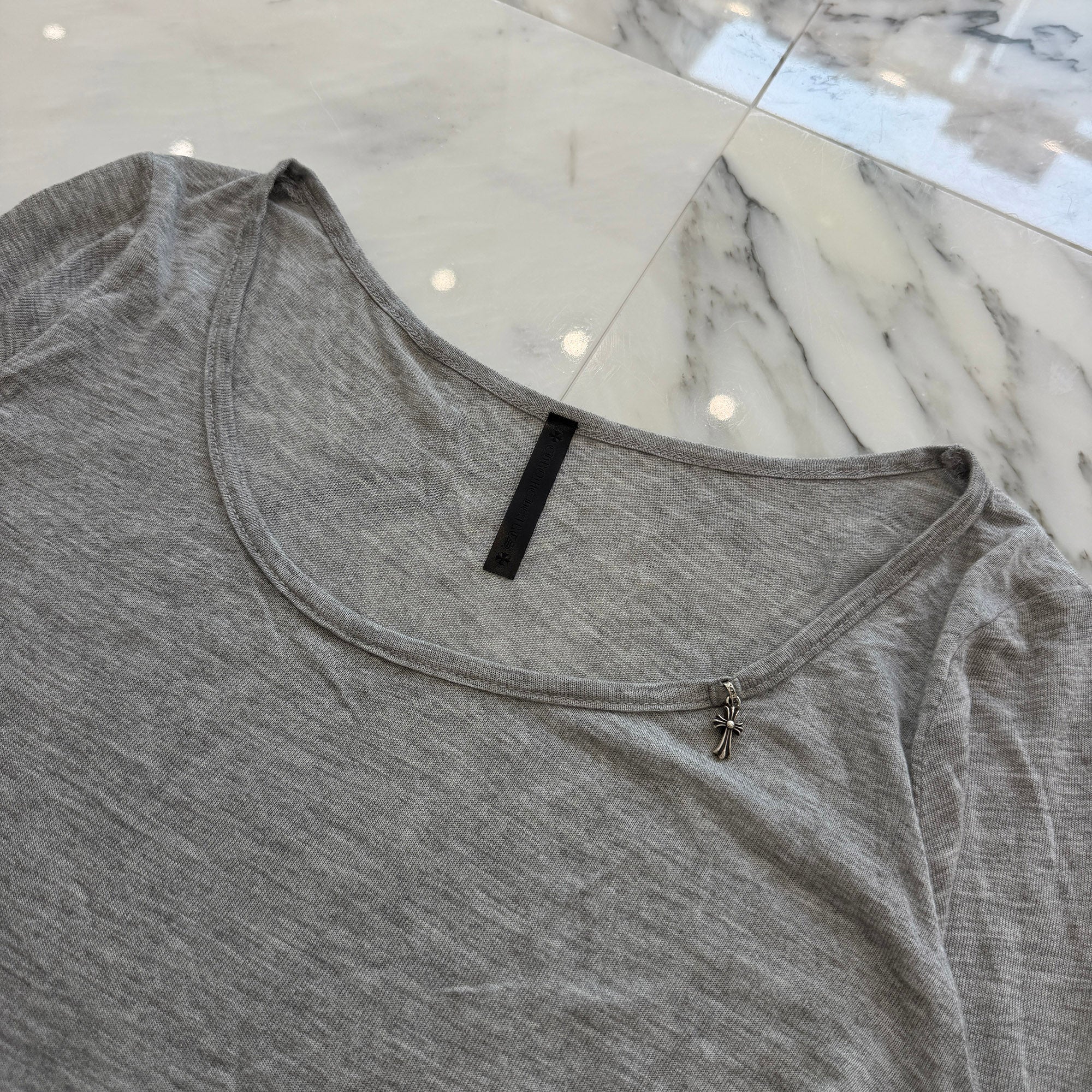 CHROME HEARTS CH Cross Baby Fat Sheer Long Sleeve Tee Size S クロムハーツ CHクロス ベビーファット装飾 シアー ロングスリーブＴシャツ サイズS
