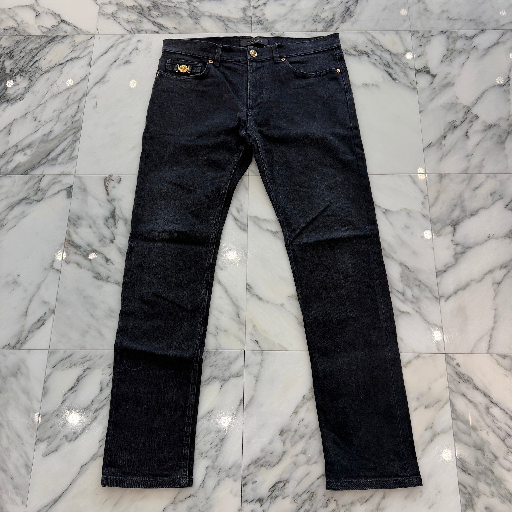 VERSACE 2023AW Slim Fit Cotton Denim Pants 1019050-1A13682 Size 34 ヴェルサーチェ スリムフィット コットン デニムパンツ サイズ34