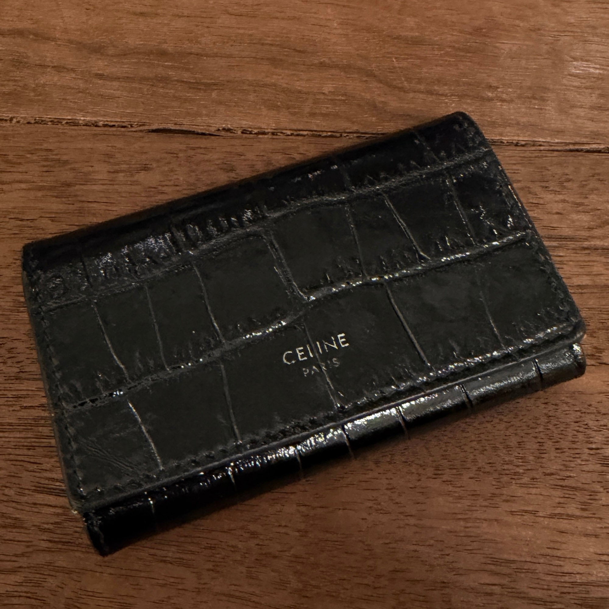 CELINE 2022AW Crocodile Embossed Calfskin Key Case 10K103CUV.38SI セリーヌ クロコダイル型押し カーフスキン キーケース
