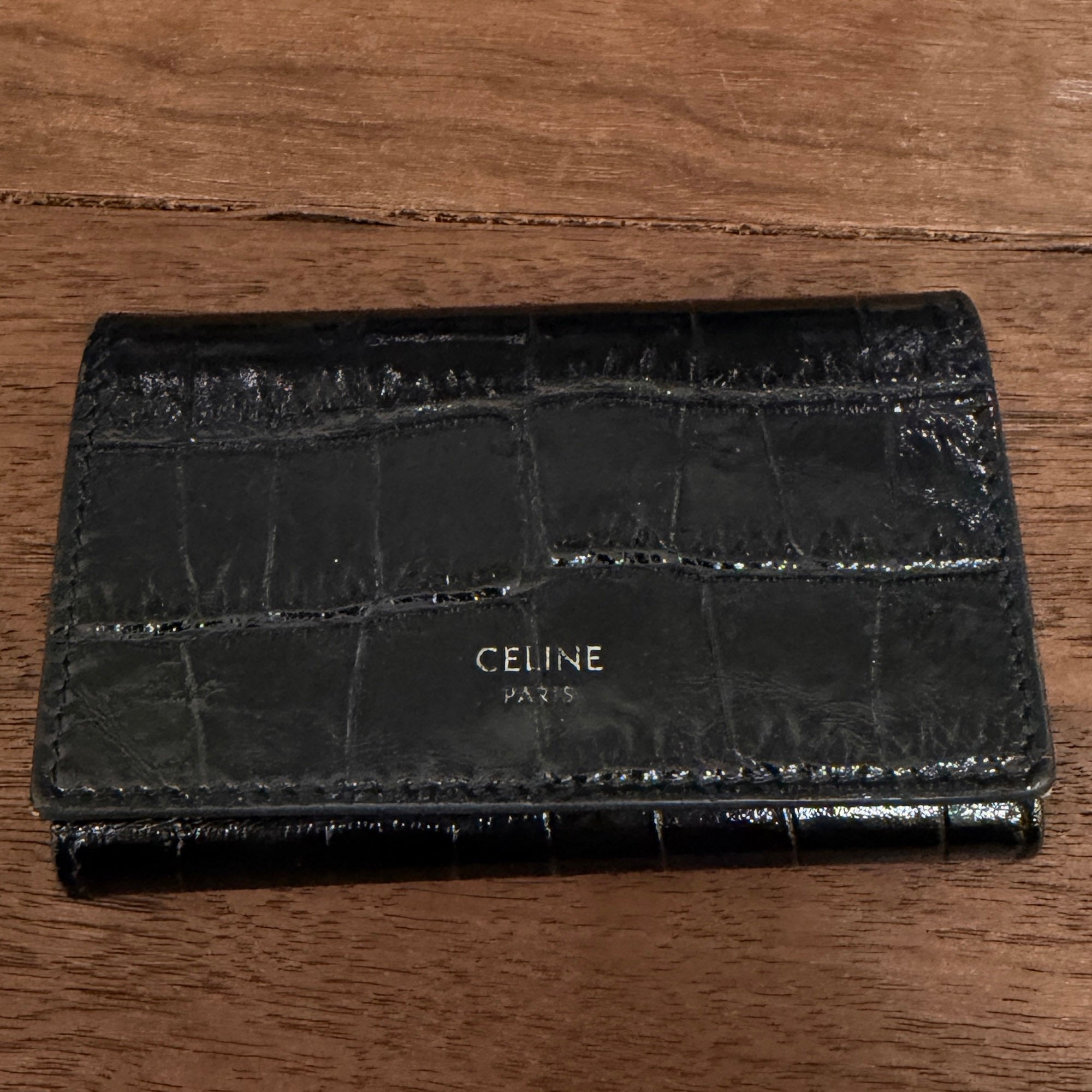 CELINE 2022AW Crocodile Embossed Calfskin Key Case 10K103CUV.38SI セリーヌ クロコダイル型押し カーフスキン キーケース
