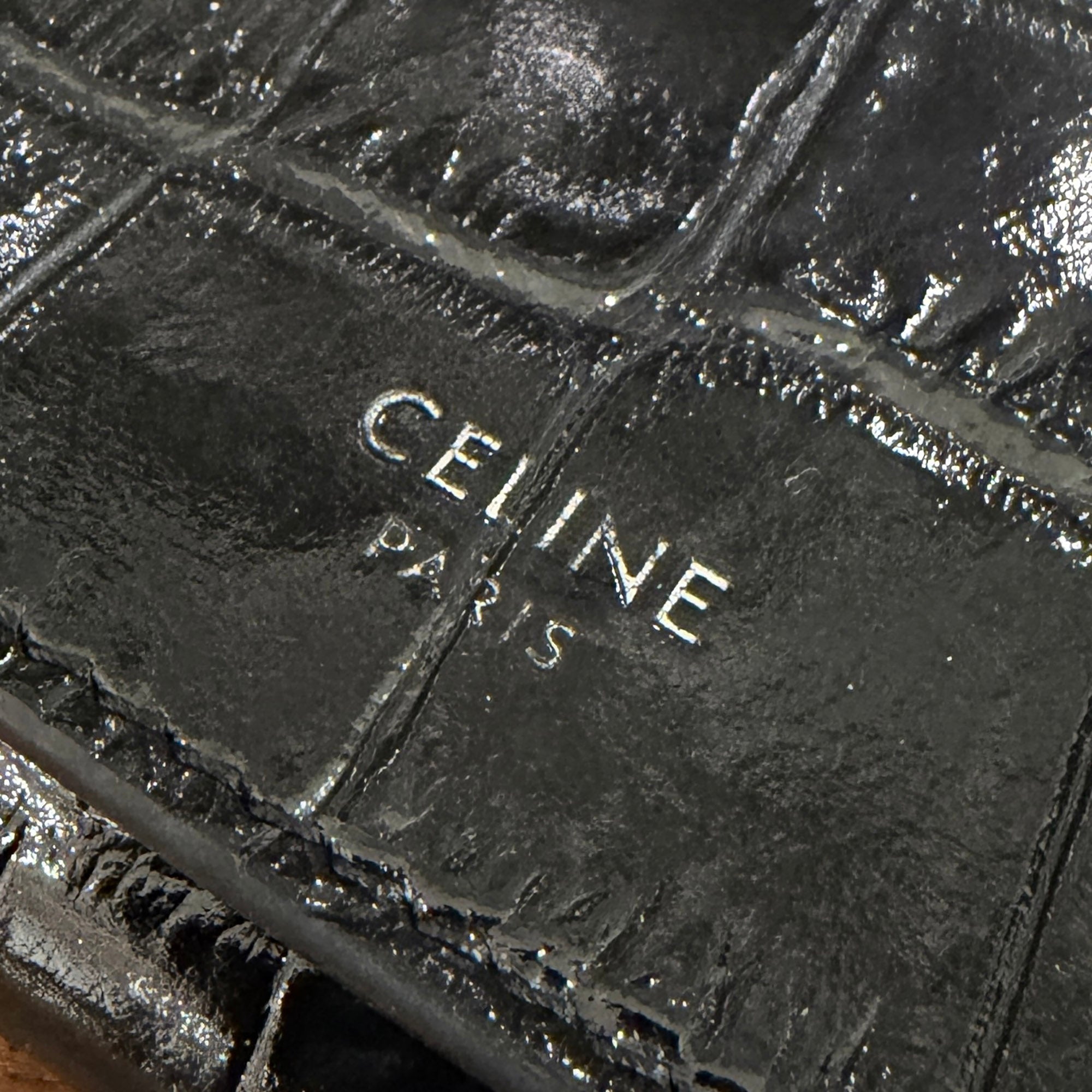 CELINE 2022AW Crocodile Embossed Calfskin Key Case 10K103CUV.38SI セリーヌ クロコダイル型押し カーフスキン キーケース