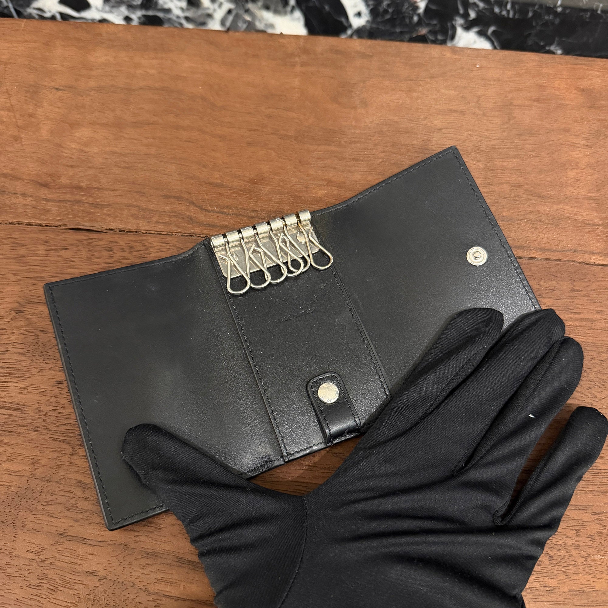 CELINE 2022AW Crocodile Embossed Calfskin Key Case 10K103CUV.38SI セリーヌ クロコダイル型押し カーフスキン キーケース