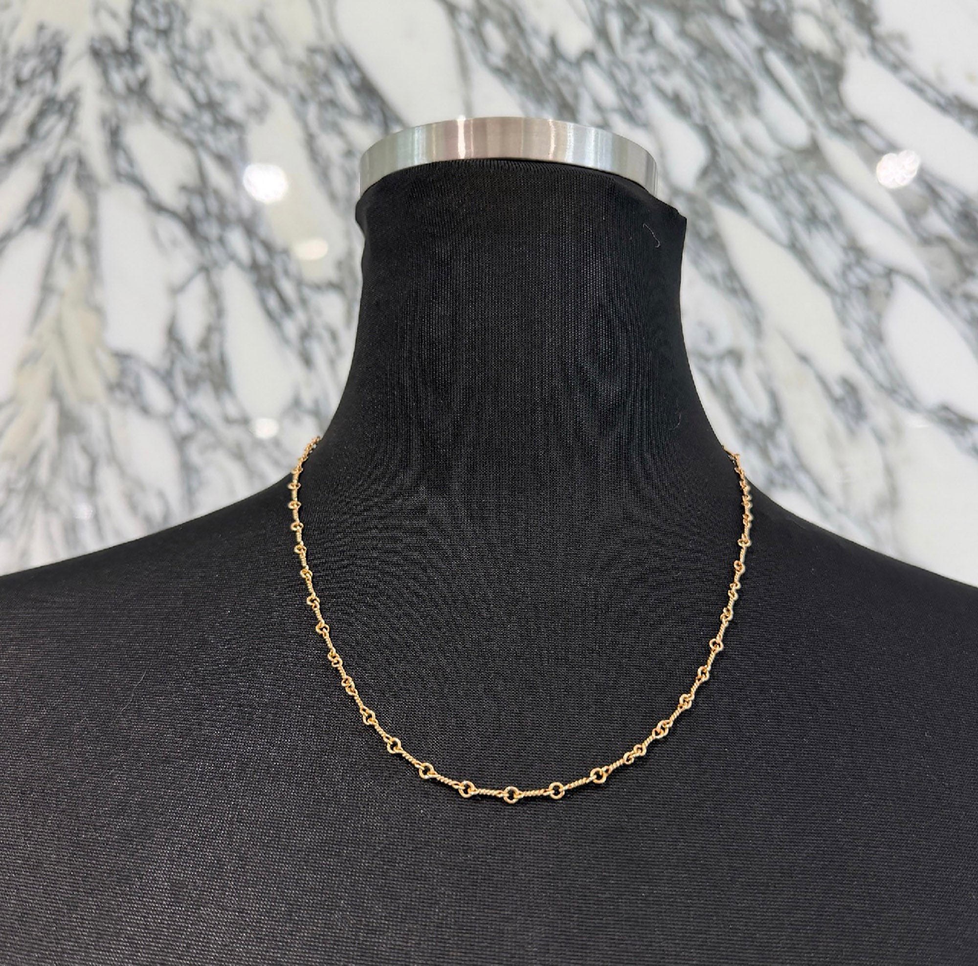 CHROME HEARTS 22K Twist Chain Necklace Size 18 Inch クロムハーツ 22K ツイストチェーン ネックレス サイズ 18インチ