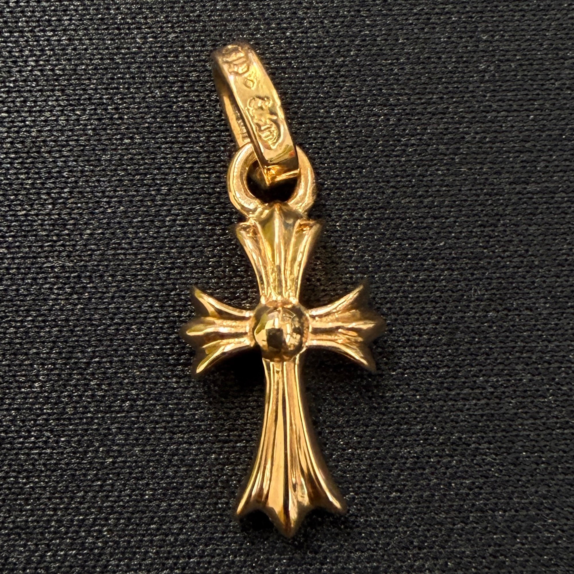 CHROME HEARTS 22K CH Cross Baby Fat Charm Pave Diamond クロムハーツ 22K CHクロス ベビーファット チャーム パヴェダイヤモンド