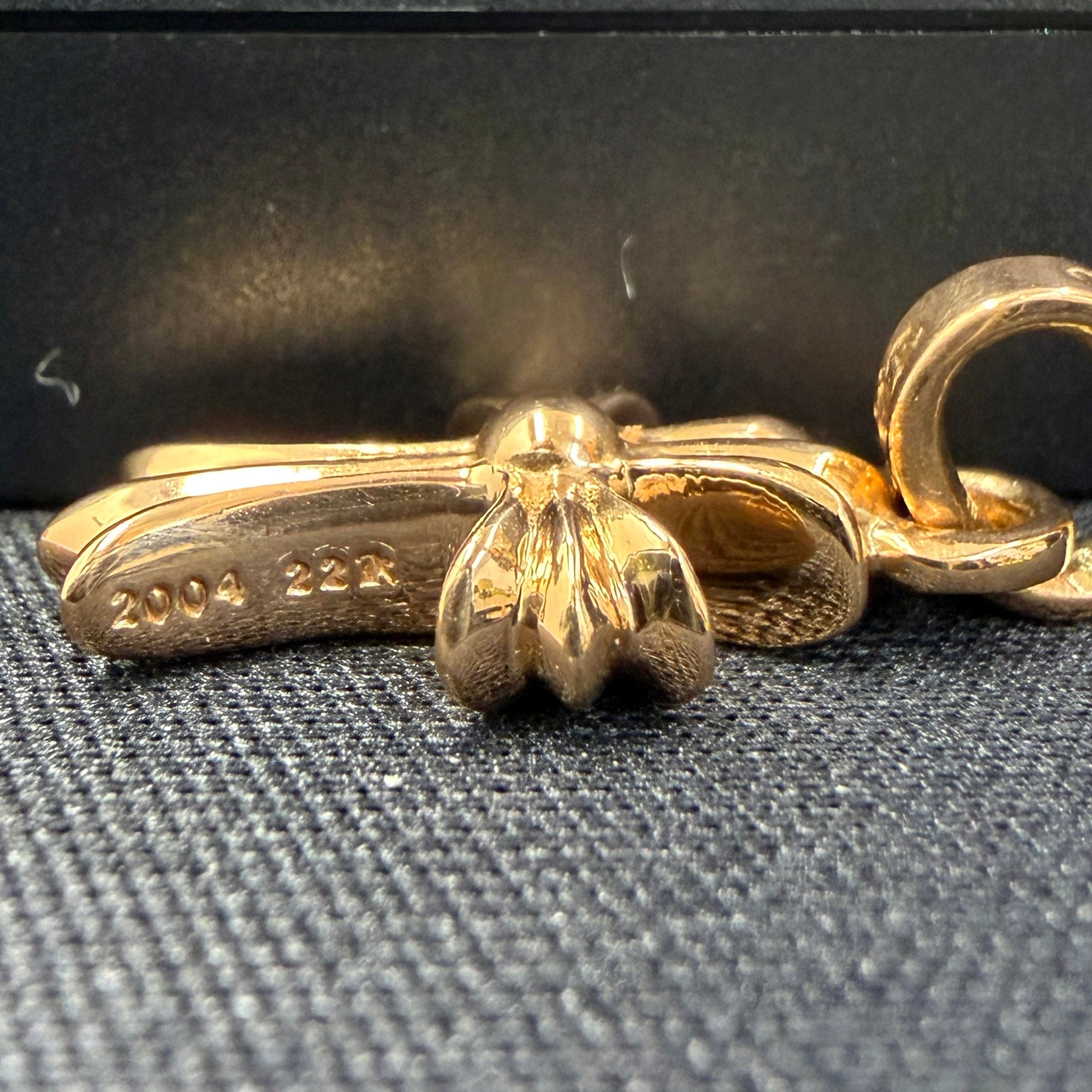 CHROME HEARTS 22K CH Cross Baby Fat Charm Pave Diamond クロムハーツ 22K CHクロス ベビーファット チャーム パヴェダイヤモンド