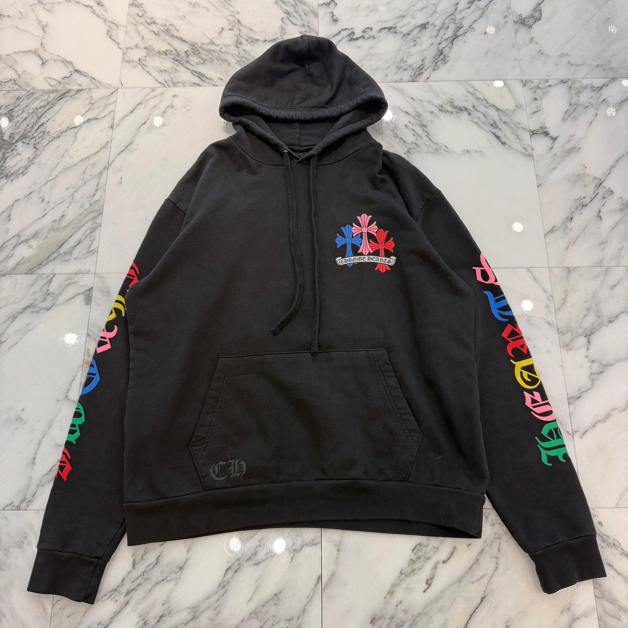 CHROME HEARTS 2021SS MLTCOL CEM CRS Pullover Hoodie Size M クロムハーツ マルチカラー セメタリークロス プルオーバーフーディ サイズM