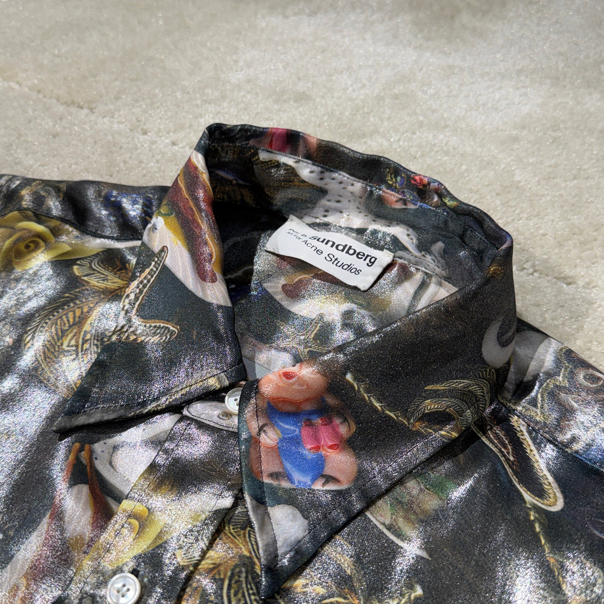 Acne Studios × Per B. Sundberg 2024SS Sandrok Fluid Foiled Set Up BB0555-BDZ Size 48/48 アクネストゥディオズ×ペール スンドベルグ サンドロック フルイド フォイル セットアップ サイズ48/48