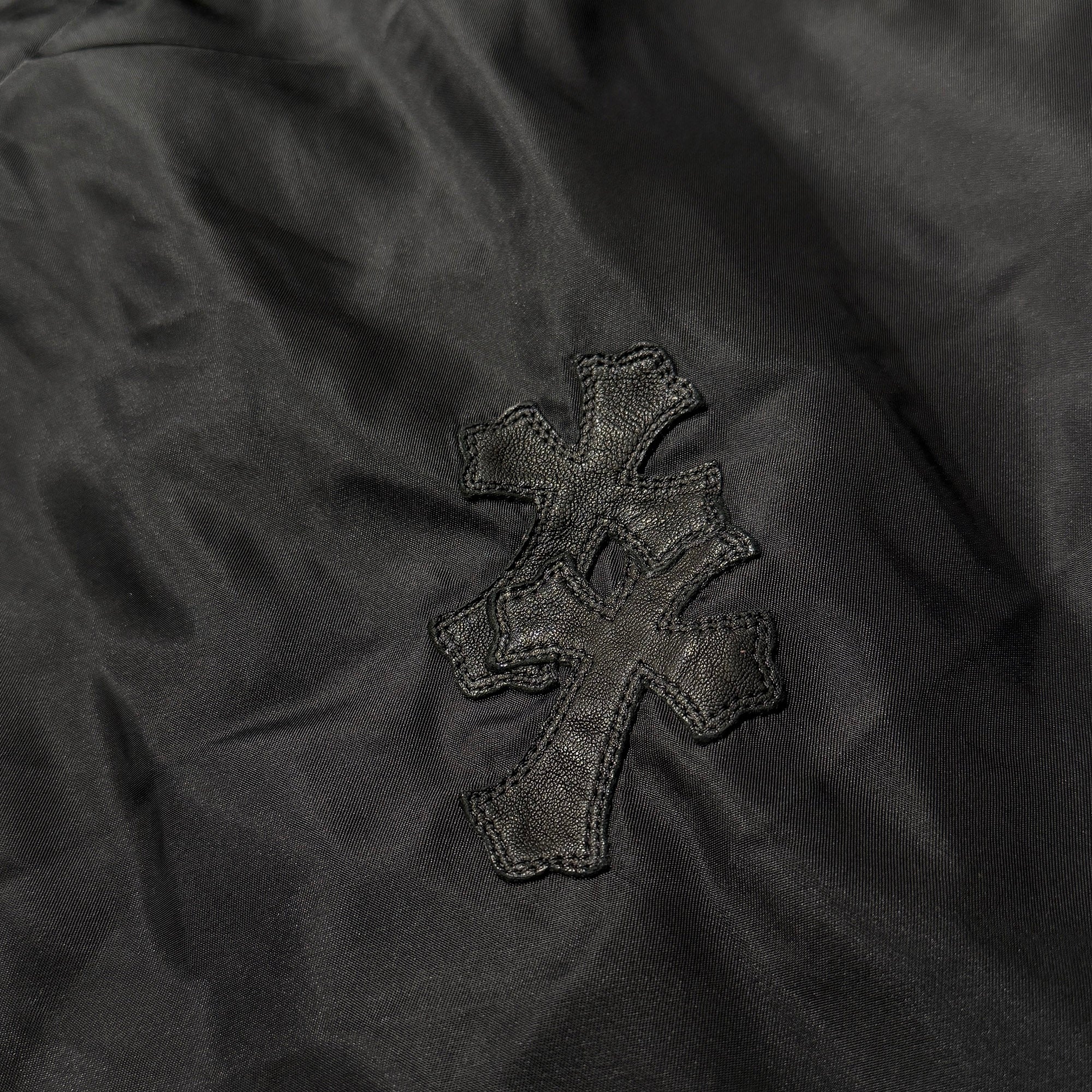 CHROME HEARTS Y NOT PUDDLES Cemetery Cross Leather Patch Zip Up Nylon Hooded Coat Size XL クロムハーツ ワイノット パドルズ セメタリークロス レザーパッチ ジップアップ ナイロン フーデッド コート サイズXL