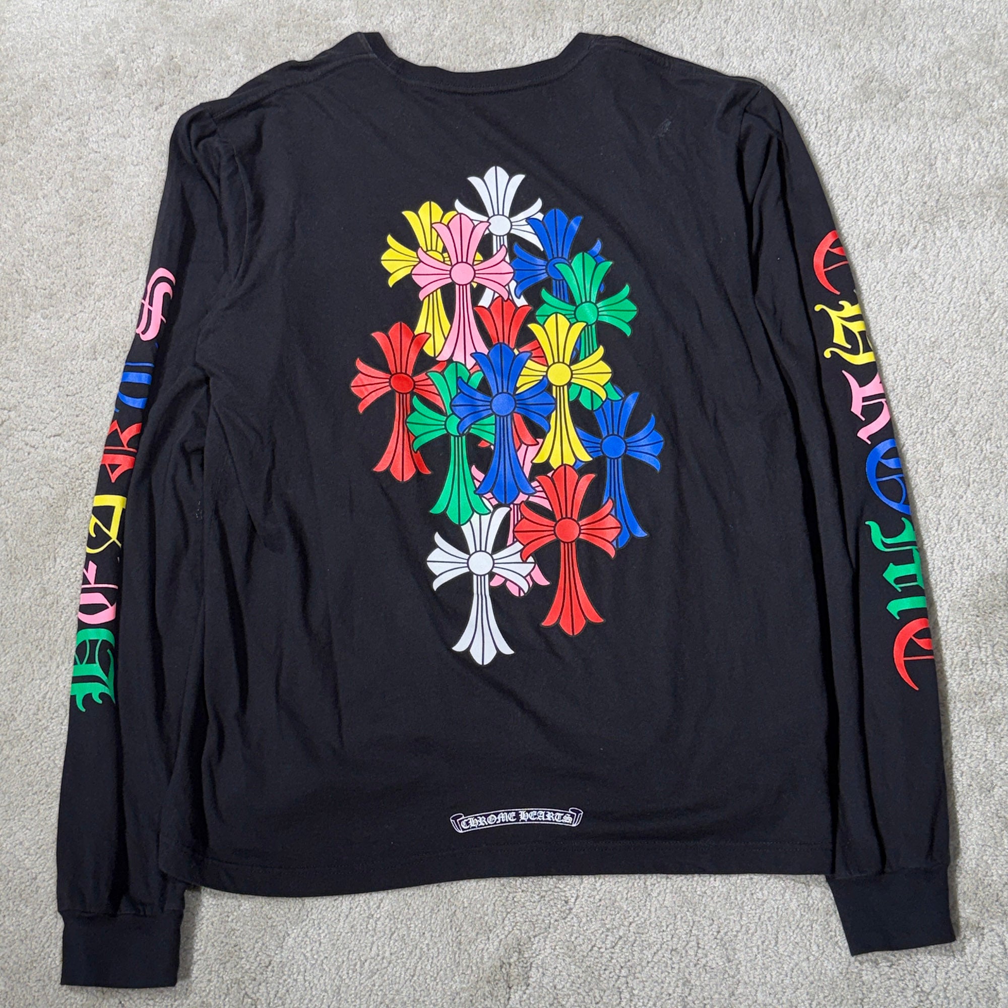 CHROME HEARTS 2021SS MLTCOL CEM CRS Long Sleeve Tee Size L クロムハーツ マルチカラー セメタリークロス ロングスリーブTシャツ サイズL