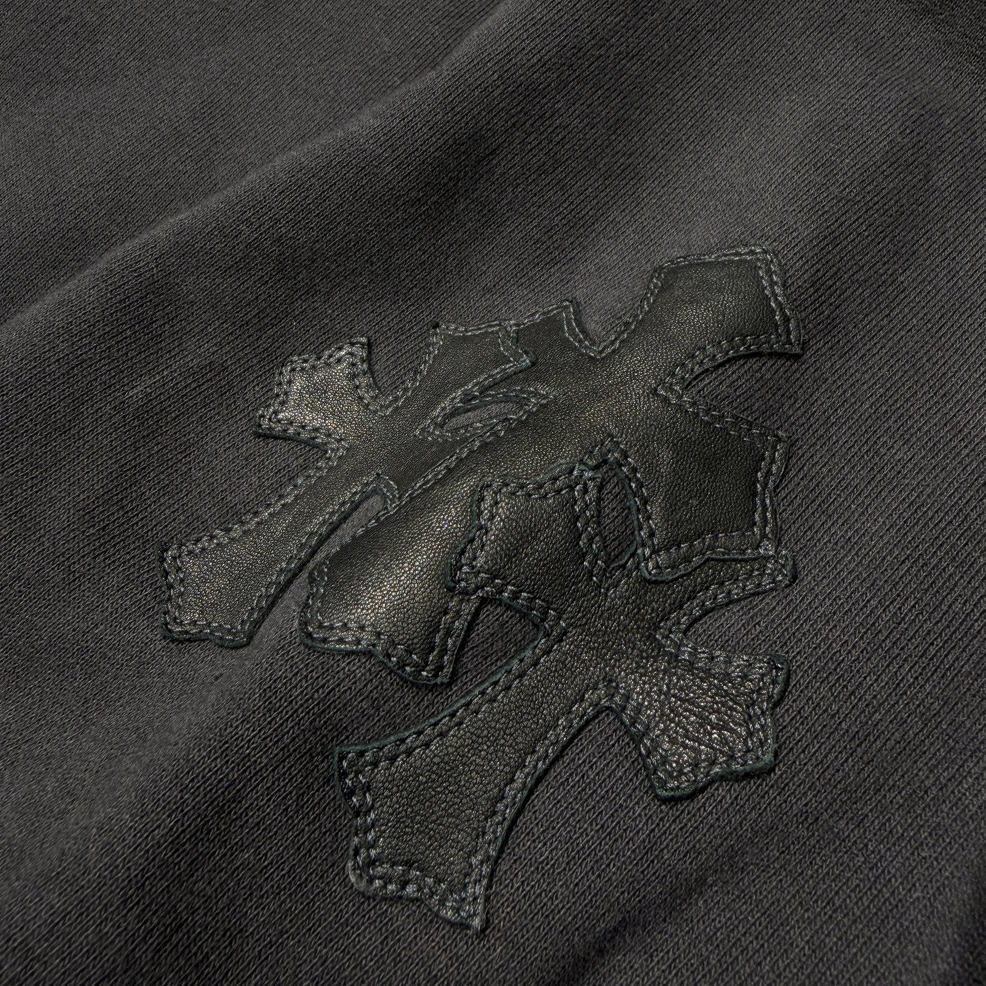 CHROME HEARTS Y NOT Cemetery Cross Leather Patch Pullover Hoodie Size XL クロムハーツ ワイノット セメタリークロス レザーパッチ プルオーバーフーディ サイズXL