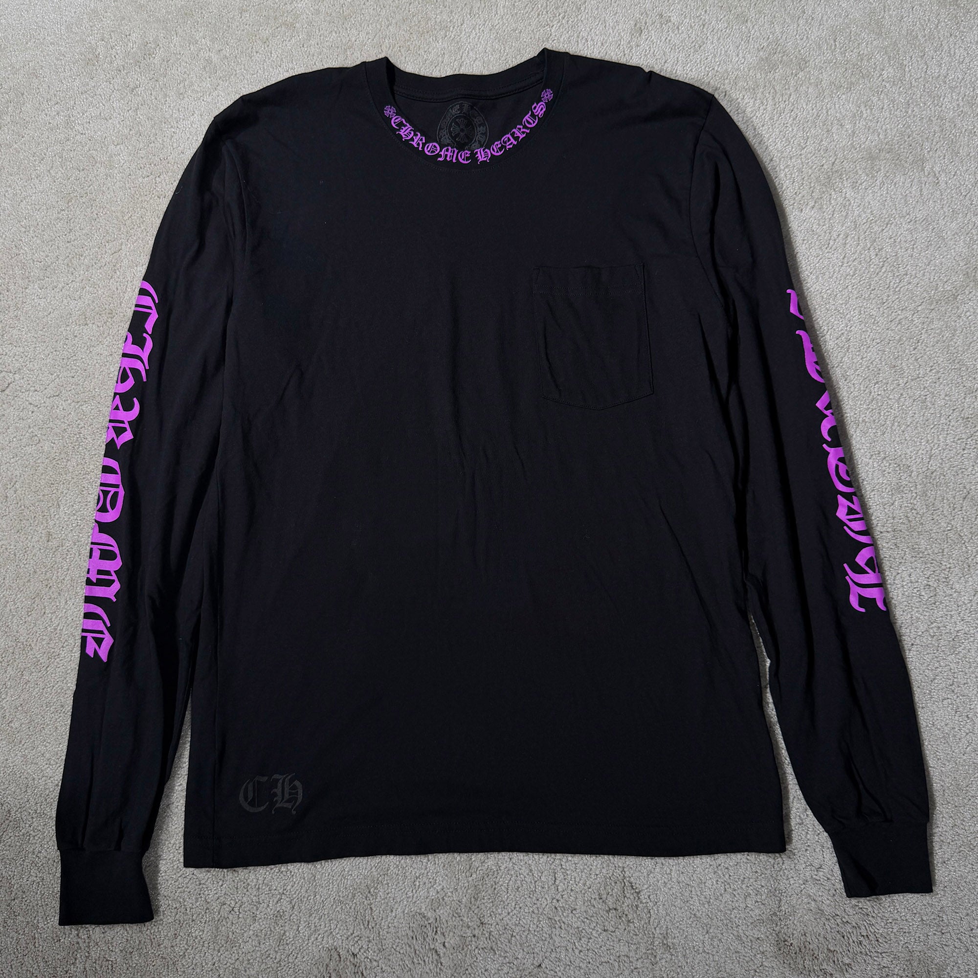 CHROME HEARTS Old English Neck Logo Long Sleeve Tee Size L クロムハーツ オールドイングリッシュ ネックロゴ ロングスリーブTシャツ サイズL