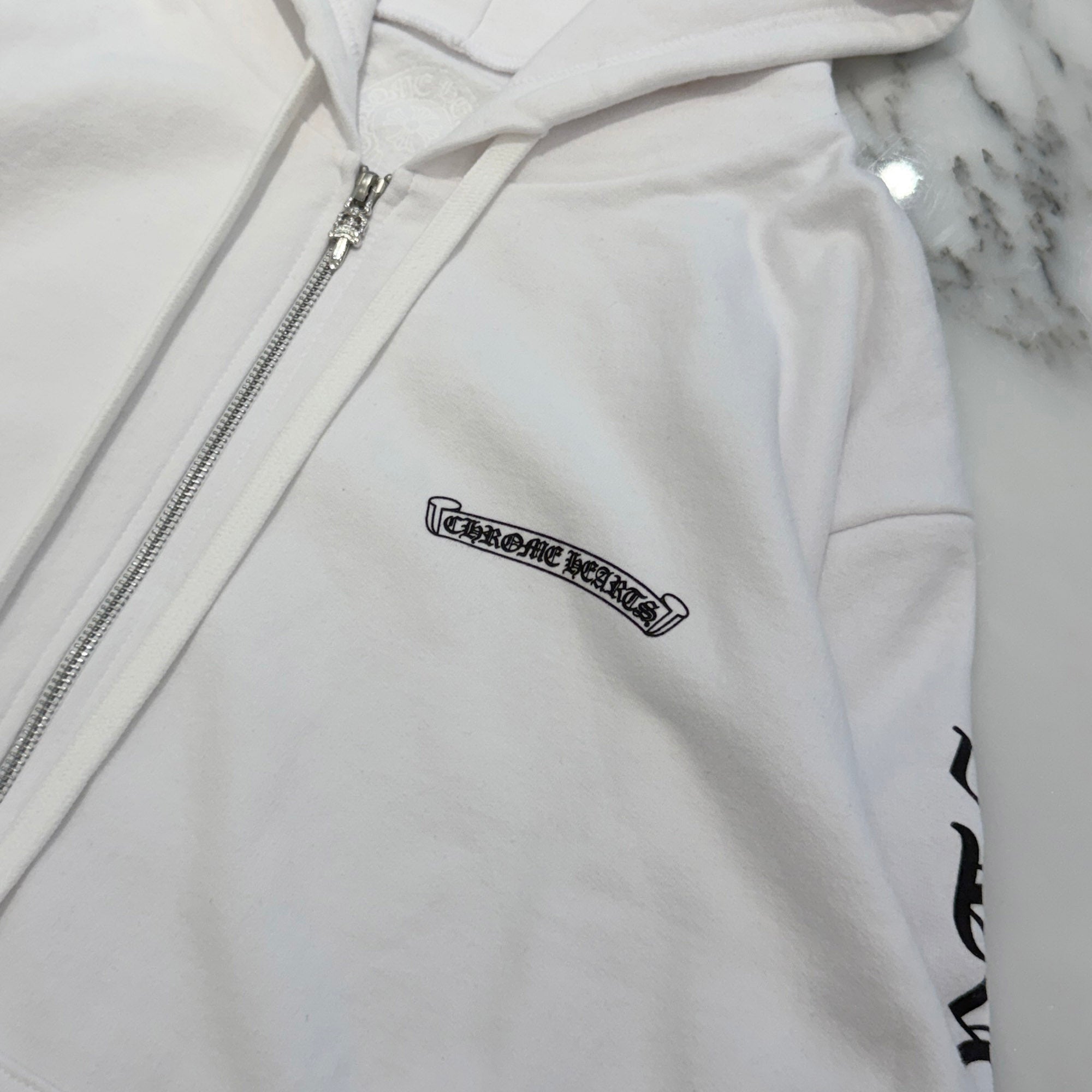 CHROME HEARTS Back Scroll Label Logo Zip Up Hoodie Size M クロムハーツ バックスクロールラベルロゴジップアップフーディ サイズM