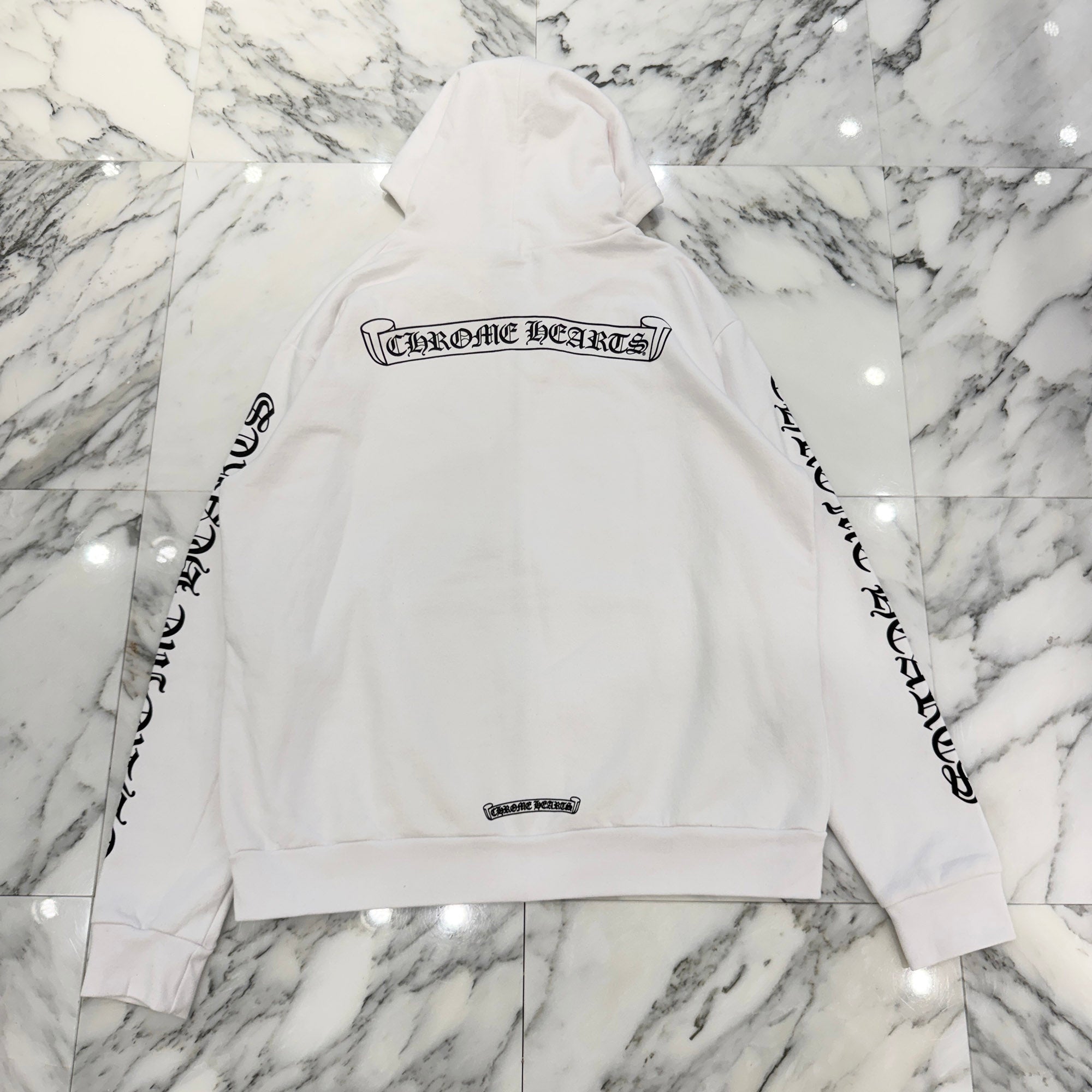 CHROME HEARTS Back Scroll Label Logo Zip Up Hoodie Size M クロムハーツ バックスクロールラベルロゴジップアップフーディ サイズM