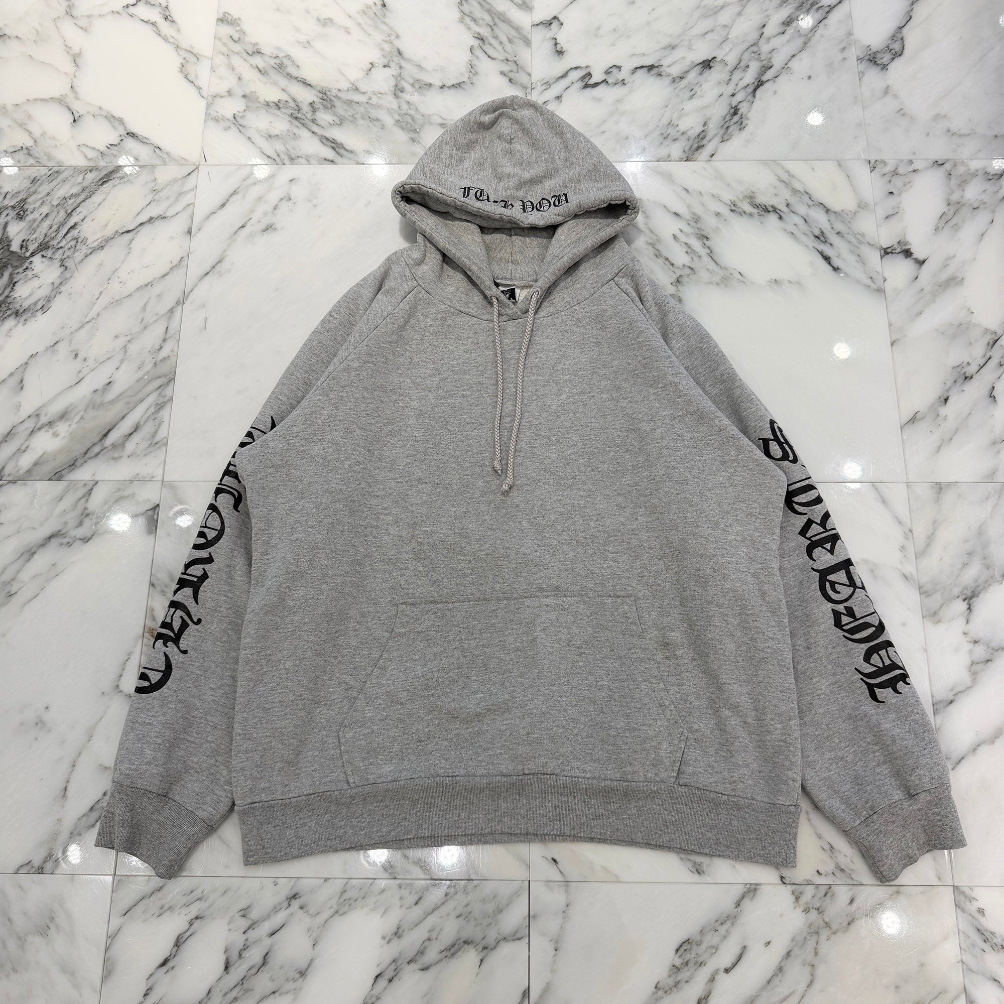 CHROME HEARTS Back Horseshoe Arm Logo Thermal Pullover Hoodie Size M クロムハーツ バックホースシュー アームロゴ サーマルプルオーバーフーディ サイズM